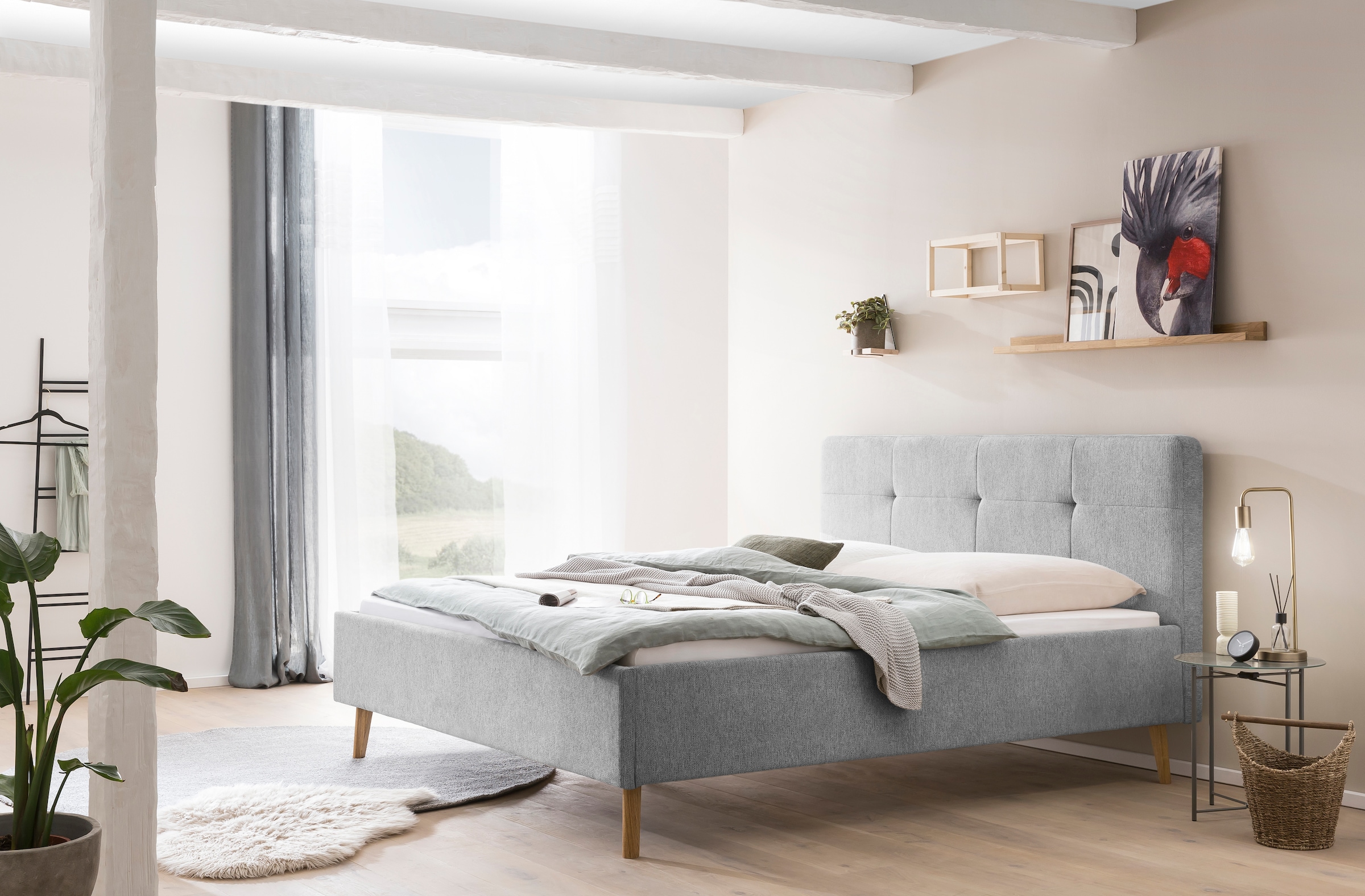 meise.möbel Polsterbett »Smart« Kopfteil mit Knopfheftung, in zwei Größen erhältlich