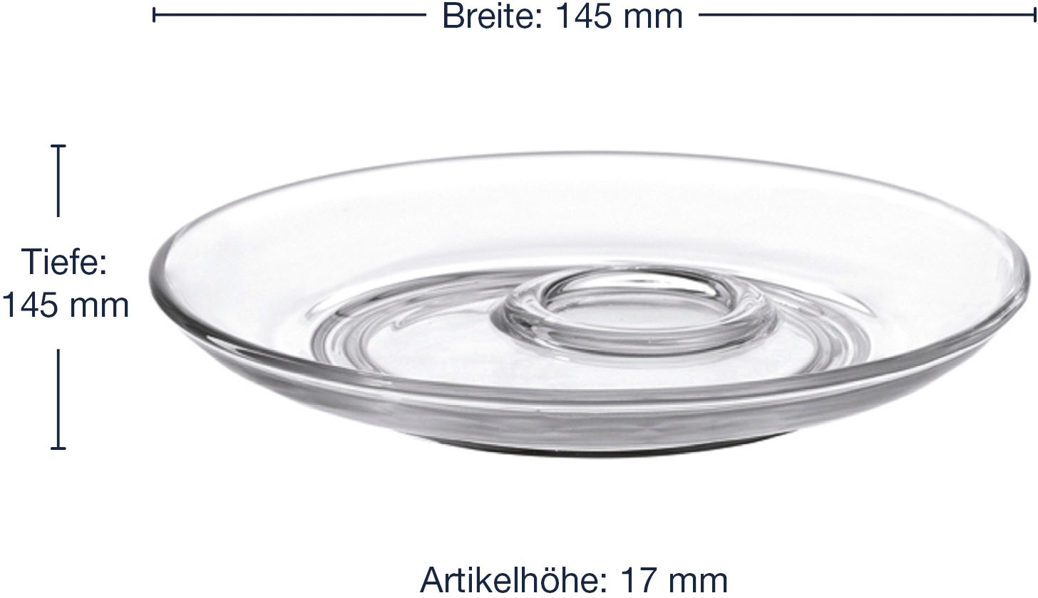 LEONARDO Untertasse »Senso«, (Set, 6 St.), Glas, Ø 15 cm