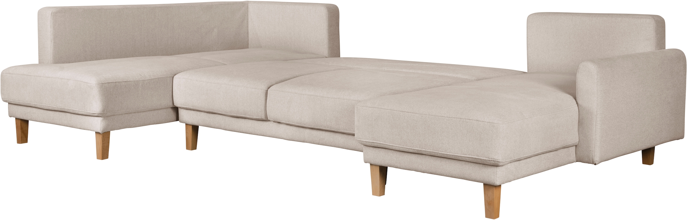 Home affaire Wohnlandschaft »TRIPLO U-Form wahlweise mit Schlaffunktion, B/T/H: 310/192/90 cm«, Schlafsofa, auch mit Bettkasten, Steppung im Rückenkissen