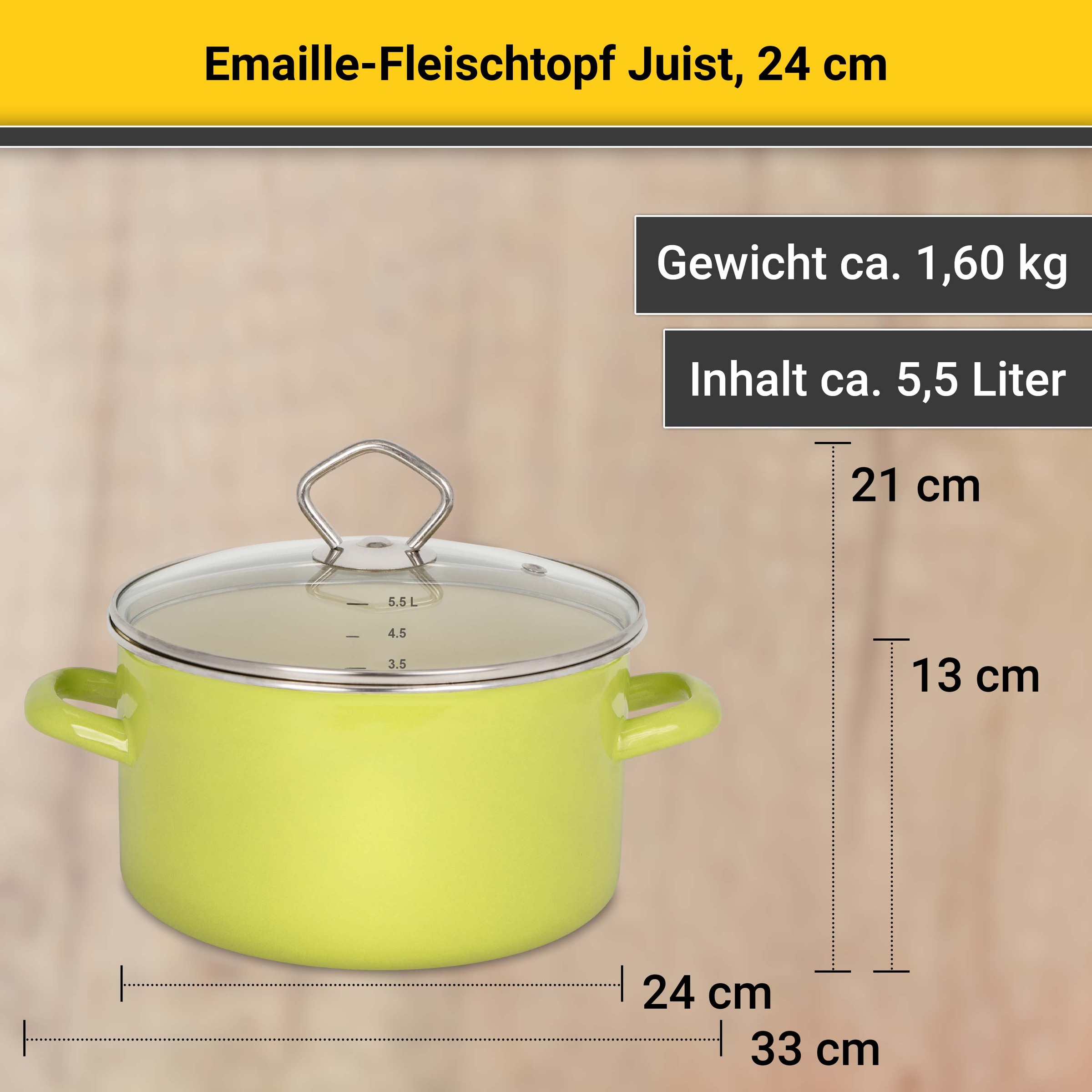 Krüger Fleischtopf »Juist«, Emaille, (1 tlg.), Induktionsgeeignet