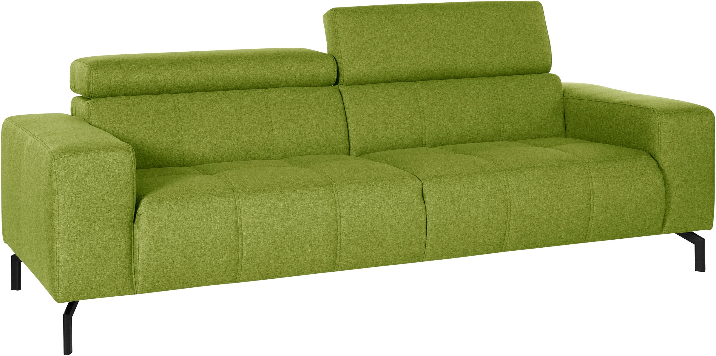 DOMO collection 2,5-Sitzer »Cunelli zeitlos und elegant, moderne Sitznähte als Designelement,«, wahlweise mit 6-fach verstellbaren Kopfteilen, fester Sitzkomfort