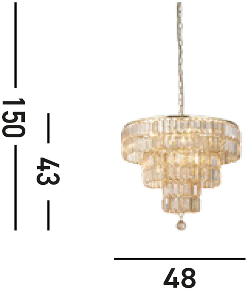 Searchlight Hängeleuchte »Kristall-Leuchte Empire, 5-flammig« E14 1 Stk. Glamourös