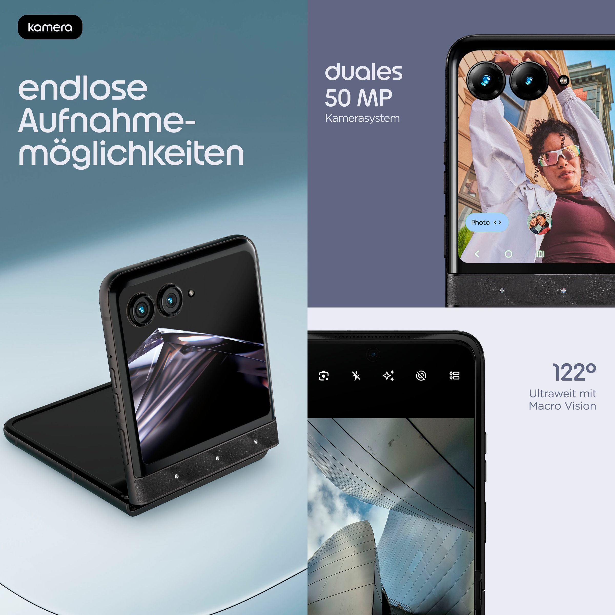 Motorola Smartphone »razr 70 256GB Swarovski Edition« PANTONE® Meteorite