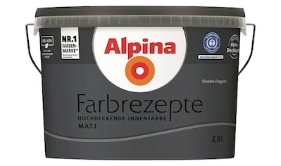 Alpina Wand- und Deckenfarbe »Farbrezepte Dunkle Eleganz«, Kräftiges Dunkelgrau, matt,... kaufen