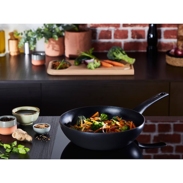 Tefal Wok »Ultimate On«, Aluminium, (1 tlg.), Titanium  Antihaftbeschichtung, Thermo-Signal, alle Herdarten Induktion auf Raten  kaufen