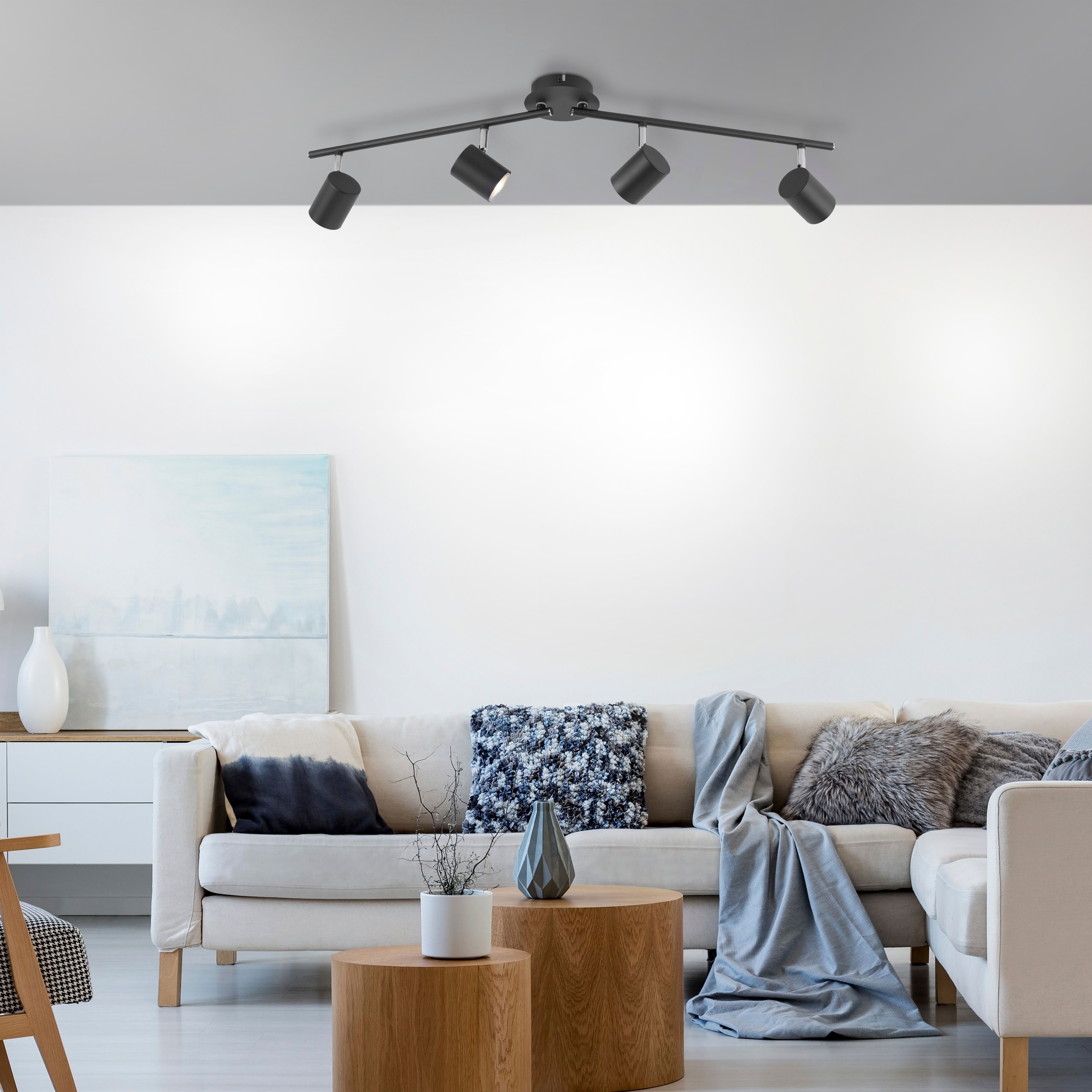 JUST LIGHT LED Deckenleuchte »TARIK«, 4 flammig, Leuchtmittel GU10 | LED wechselbar, LED