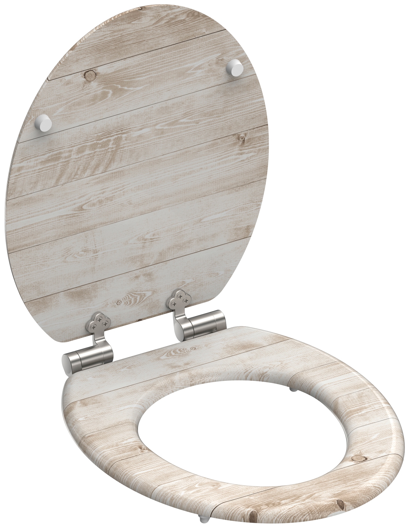 welltime WC-Sitz »Holz«, mit Absenkautomatik, MDF, kratzfest