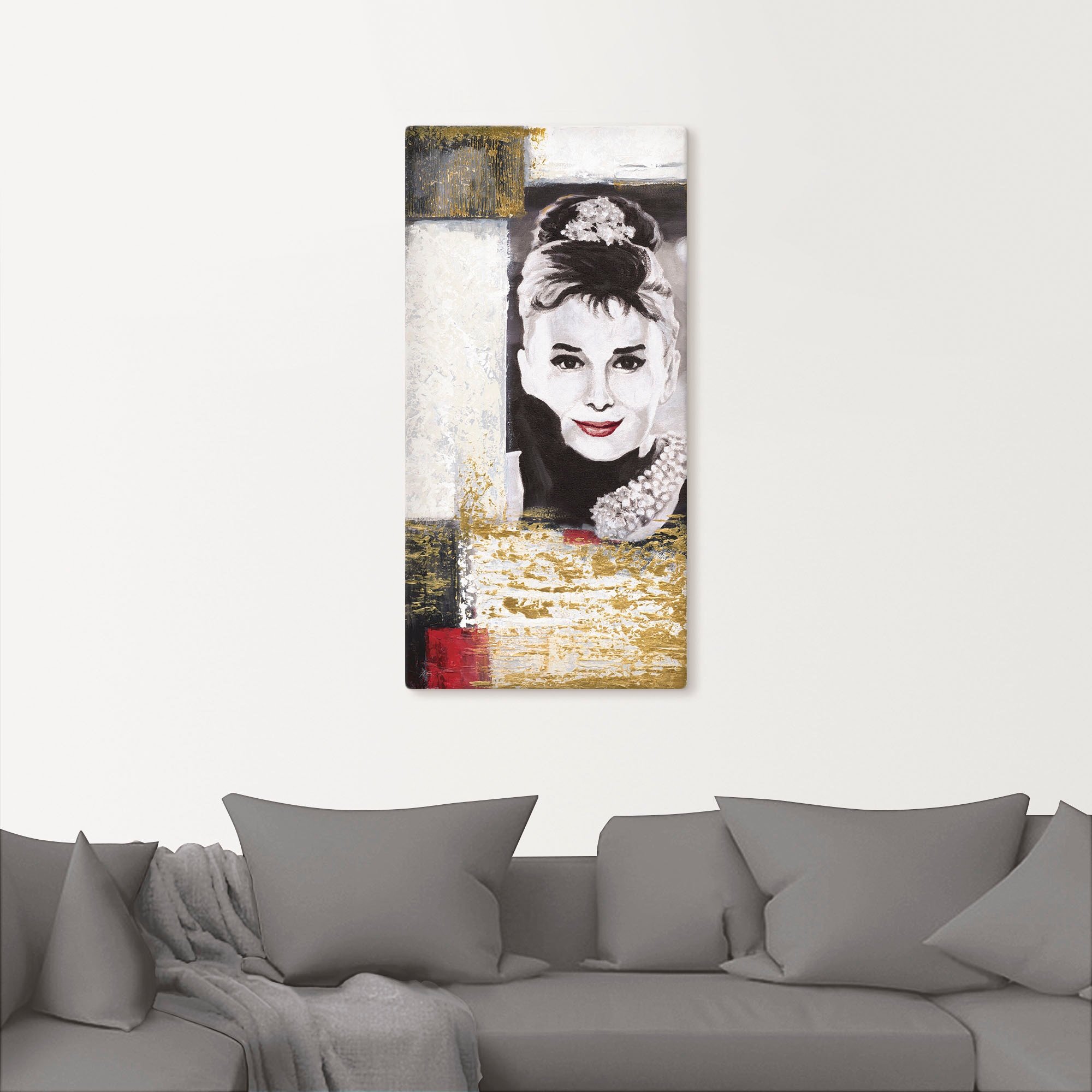 Artland Leinwandbild »Hollywood Legenden VI - Audrey Hepburn«, Porträts, (1 günstig online kaufen