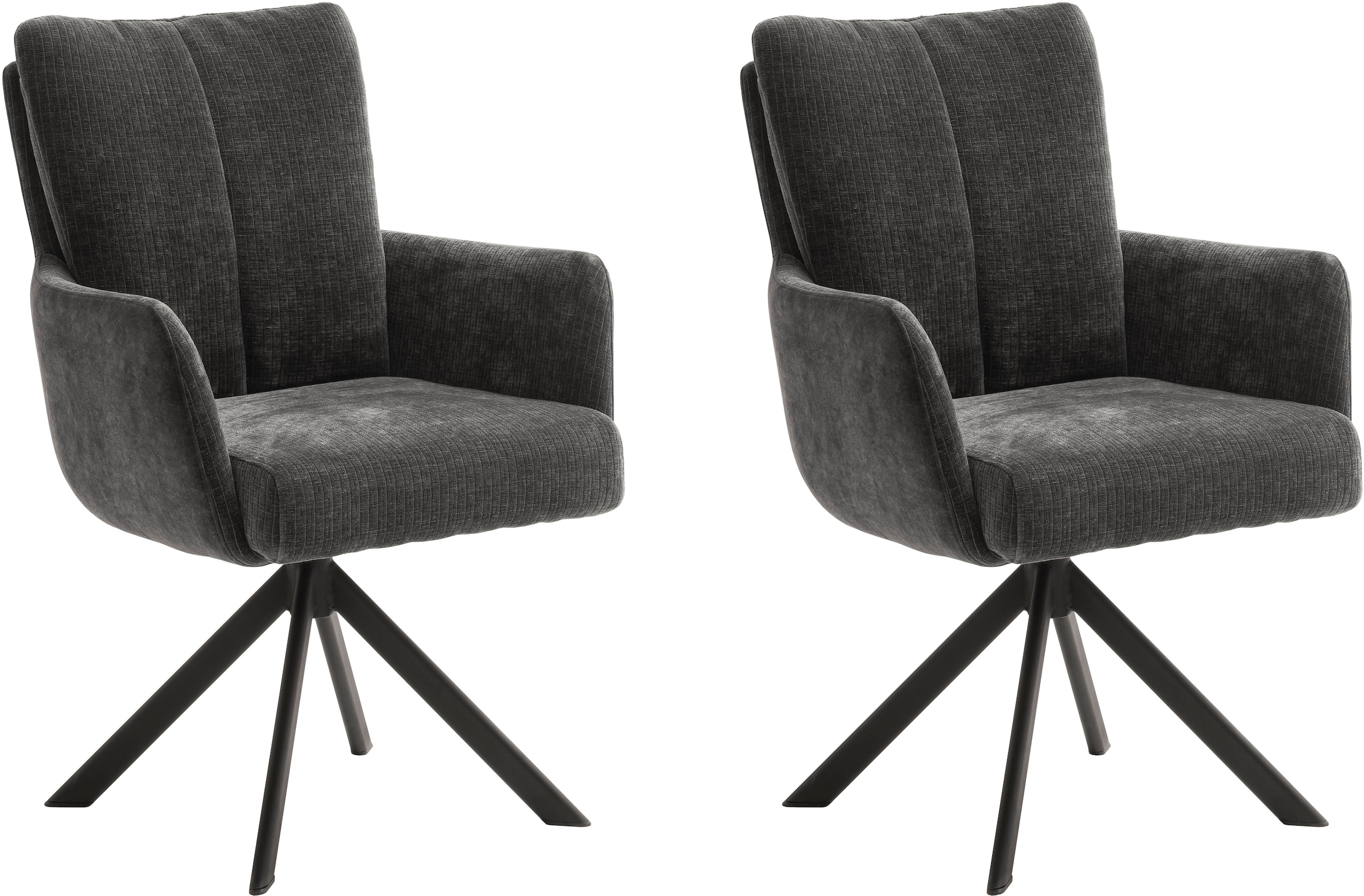 MCA furniture Esszimmerstuhl »MALIA« () (Set, 2 Stck), 360° drehbar, Taschenfederkern, Sitzhöhe ca. 49 cm