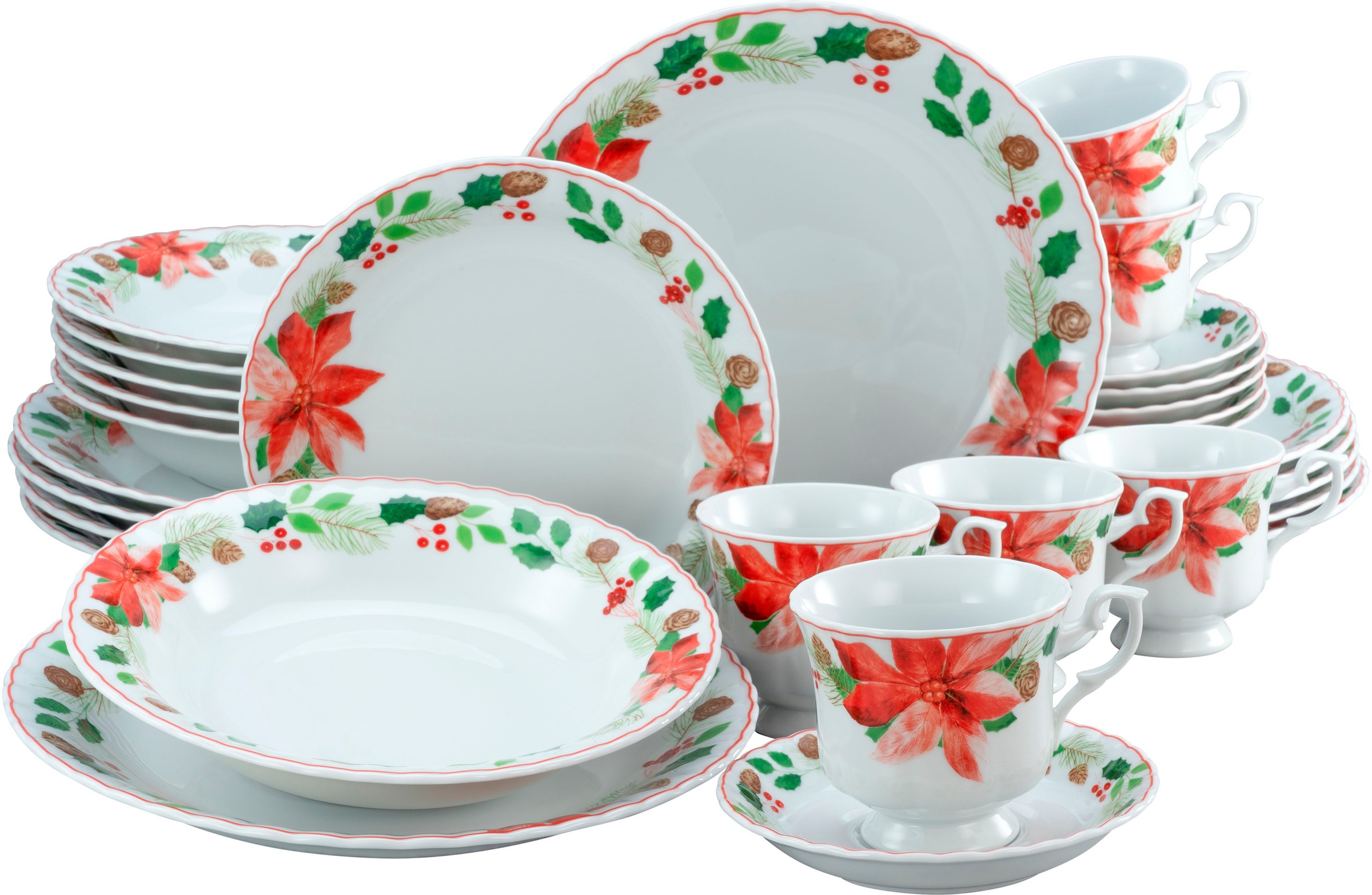 CreaTable Kombiservice Iwona CHRISTROSE multicolor Porzellan 30 tlg. günstig online kaufen