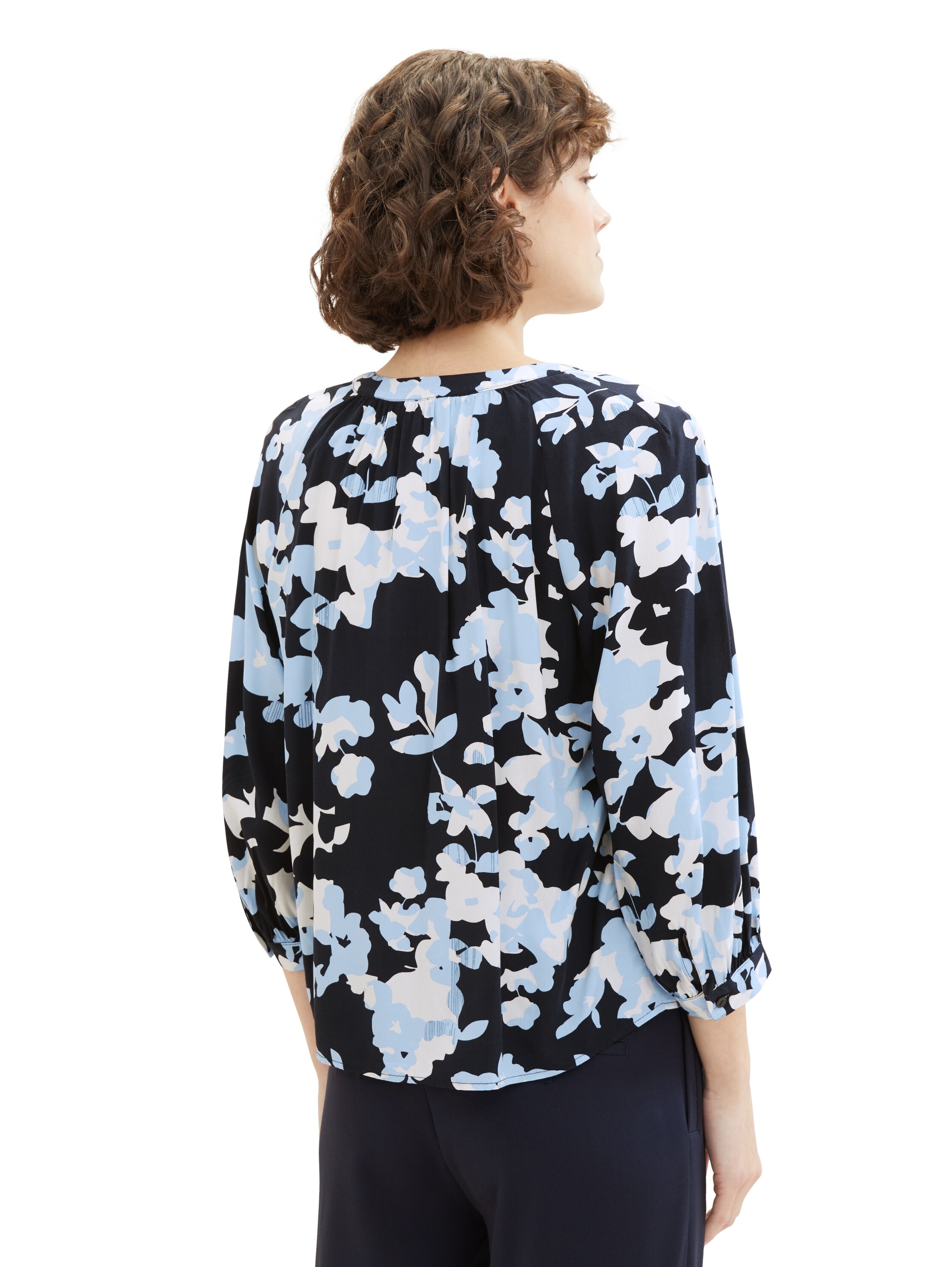 TOM TAILOR Druckbluse, mit Serafino-Kragen