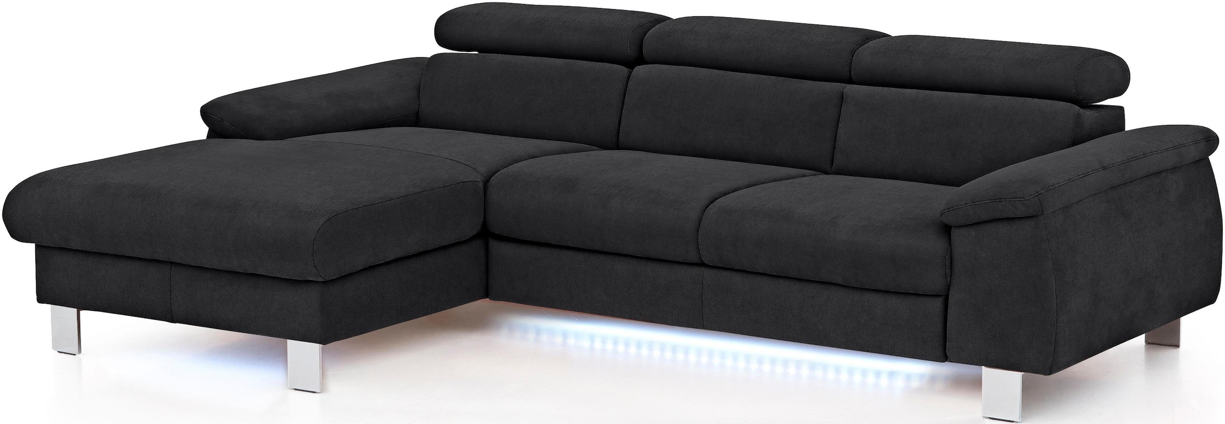 COTTA Polstergarnitur »Komaris L-Form«, (Set), Set bestehend aus: Ecksofa mit Kopfteilverstellung & Hocker