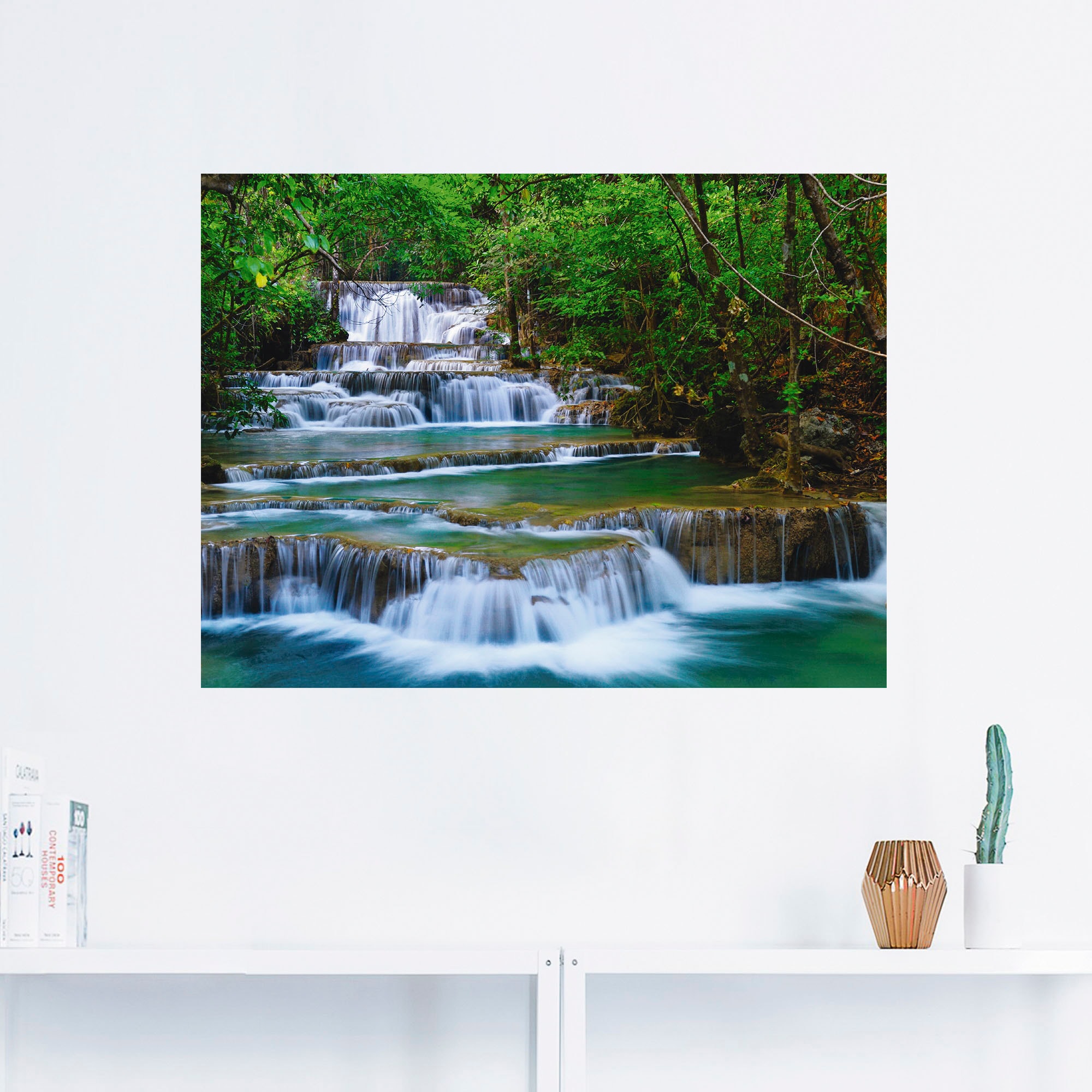 Artland Wandbild »Tiefen Wald Wasserfall«, Gewässer, (1 St.), als Leinwandbild, Poster, Wandaufkleber in verschied. Größen