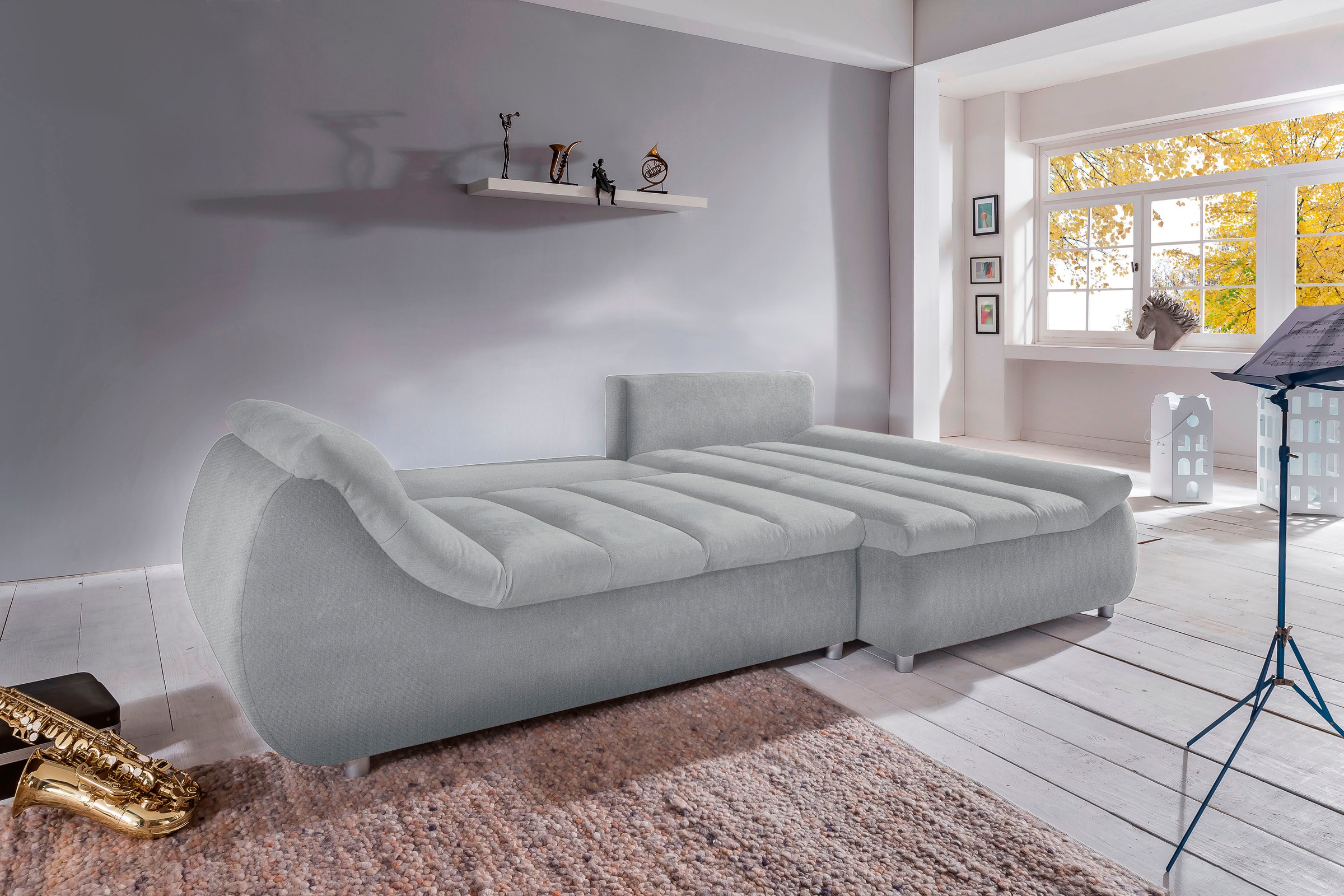 INOSIGN Ecksofa »Imola elegant und bequem, aktuelle Steppung im Sitz, L-For günstig online kaufen