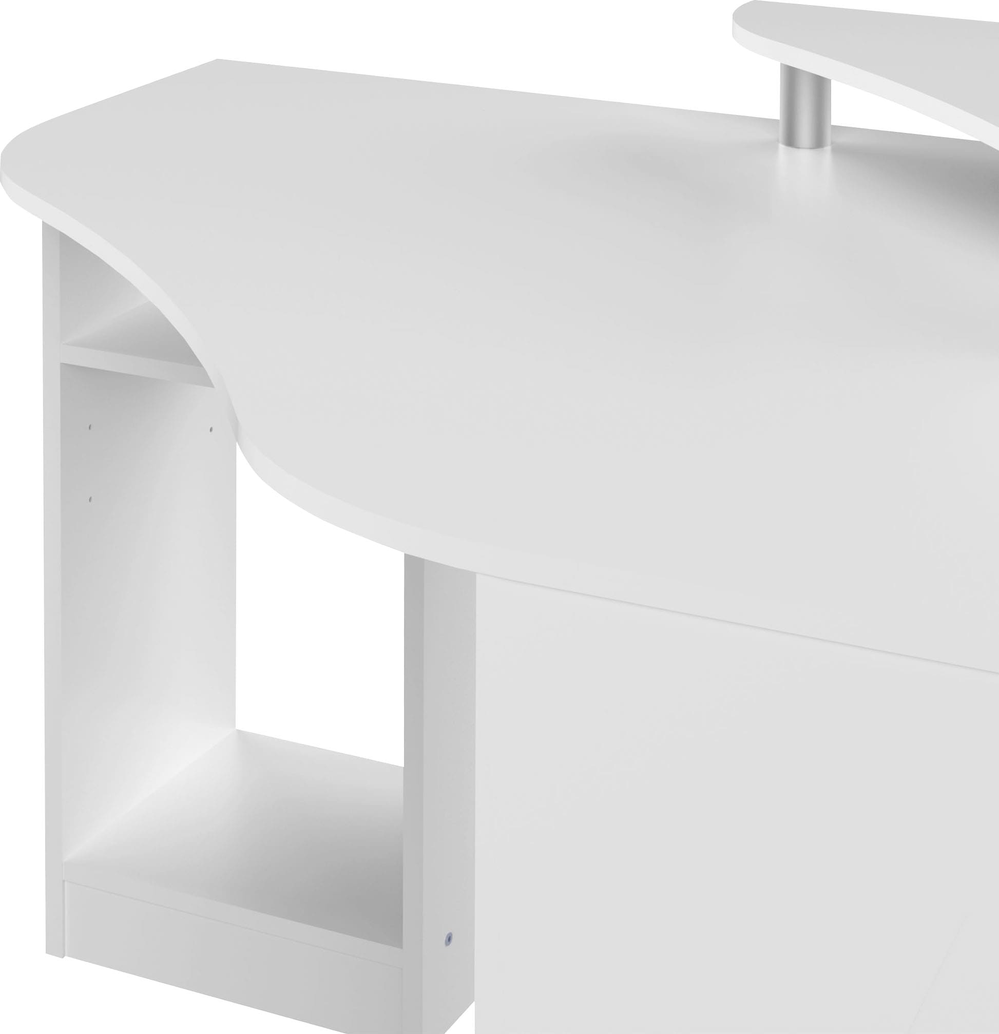 Raten Tischplatte untersch. Breite Melamingestell, Schreibtisch 94 Farbvarianten, cm TemaHome in auf »Corner«, kaufen