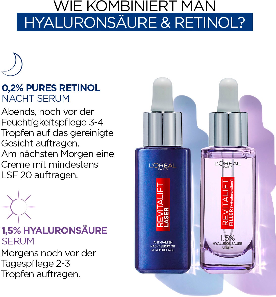 L'ORÉAL PARIS Gesichtsserum »REVITALIFT LASER ANTI-FALTEN NACHT SERUM« mildert Falten, mit Retinol, mit Pipette