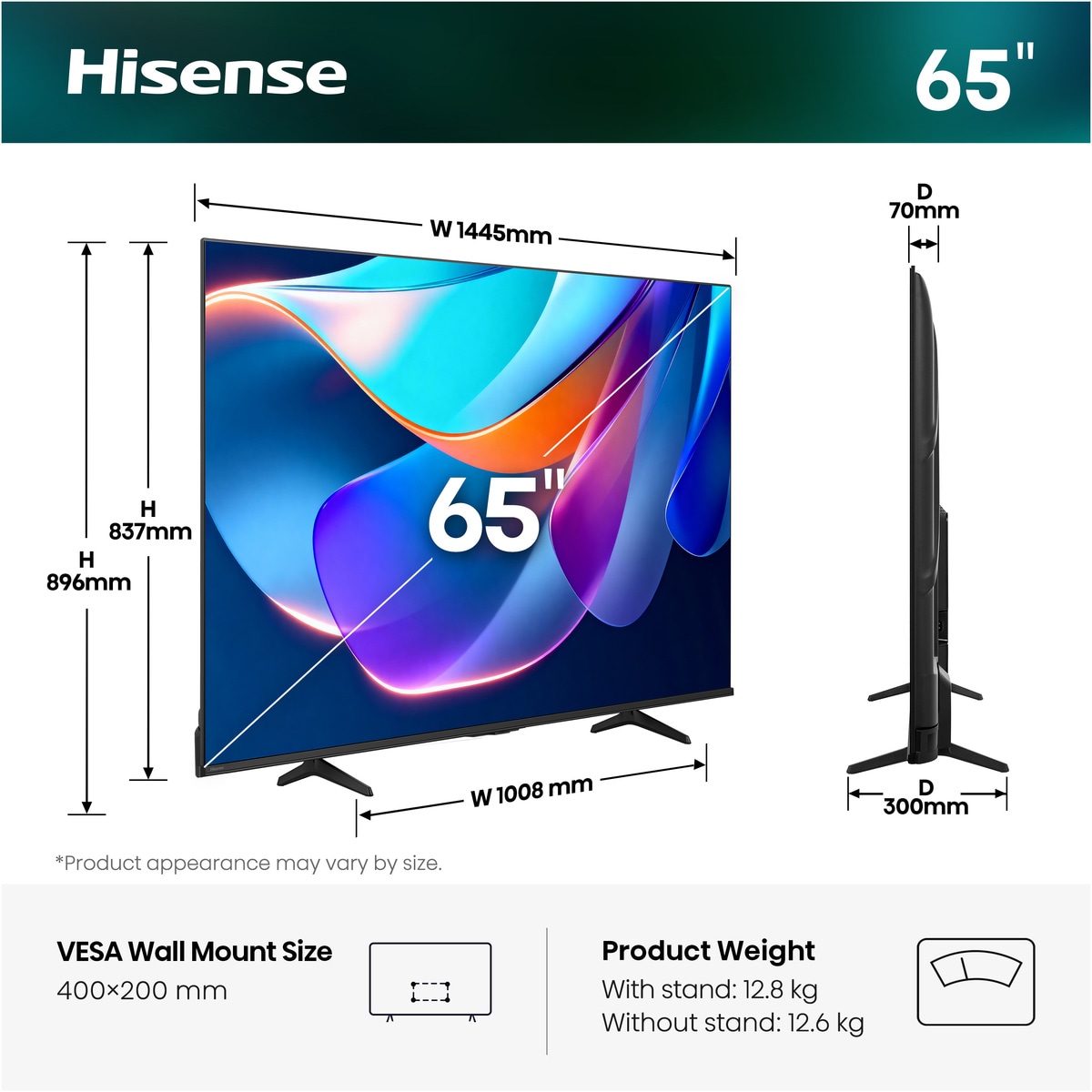 Hisense DLED-Fernseher »65E6DS« 164 cm/65 ″ Smart-TV