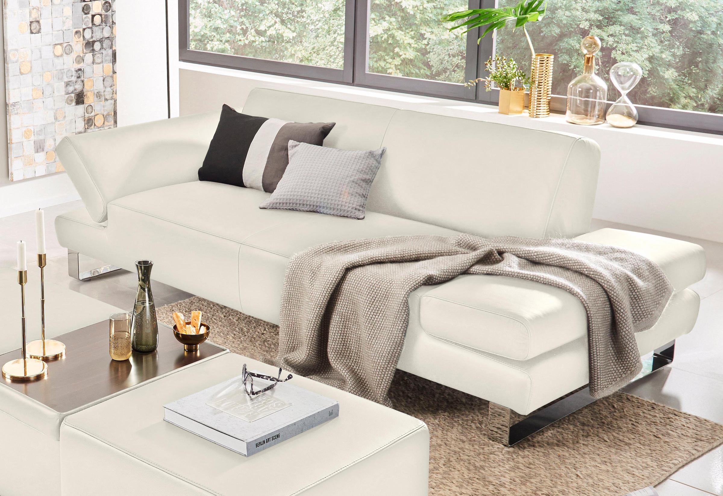 W.SCHILLIG 3-Sitzer »taboo Designsofa mit hohem Sitzkomfort«, mit Übertiefe, inklusive Armlehnenverstellung