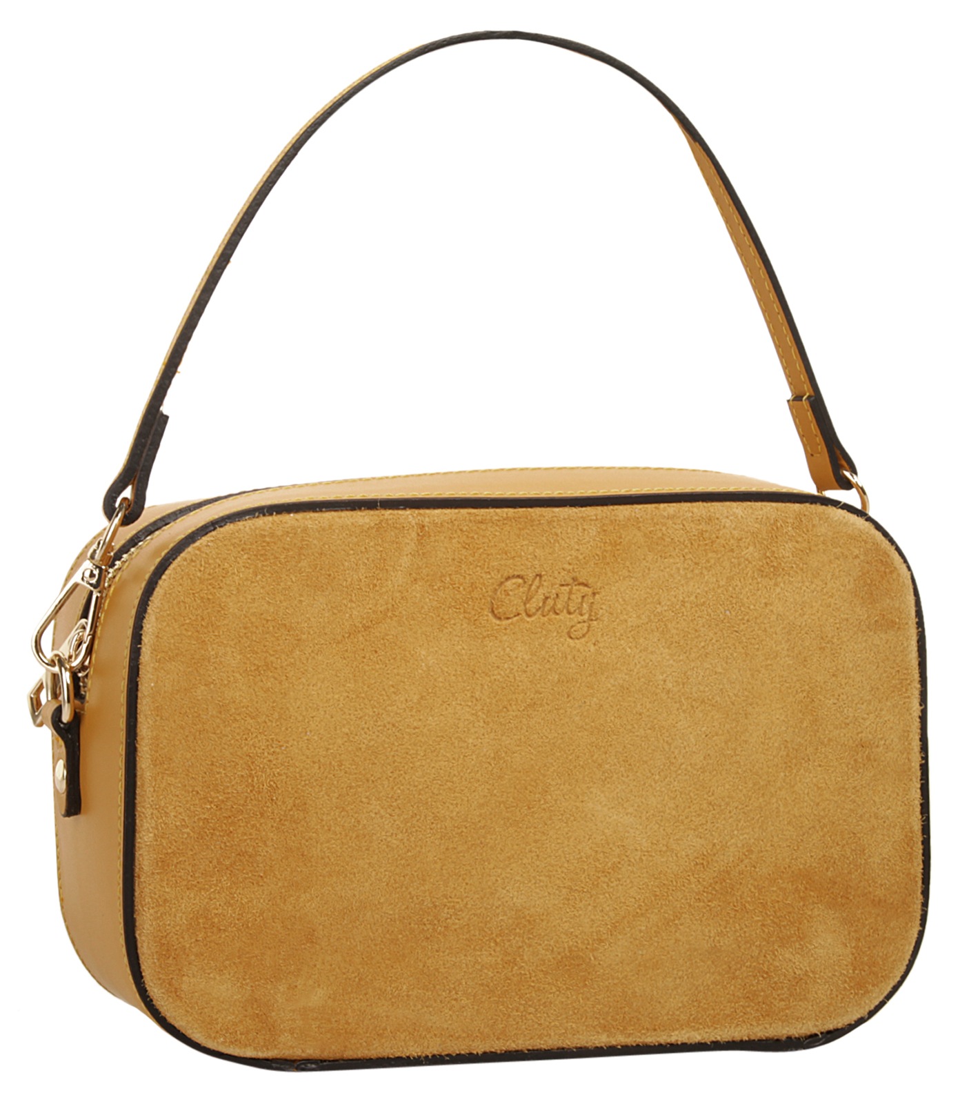 Cluty Umhängetasche, echt Leder, Made in Italy