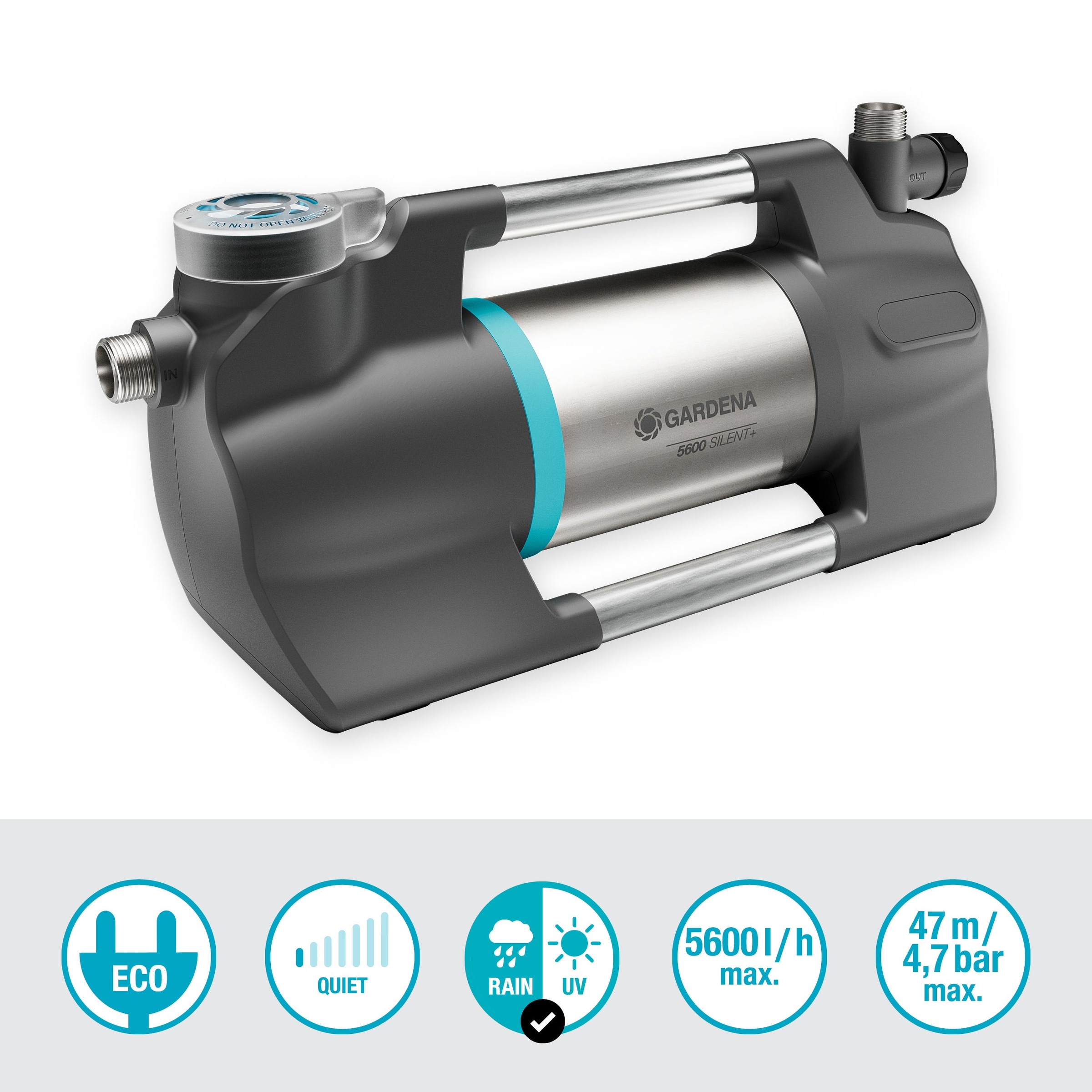 GARDENA Gartenpumpe »5600 Silent+«, besonders geräuscharm, 5600 l/h, 900 W