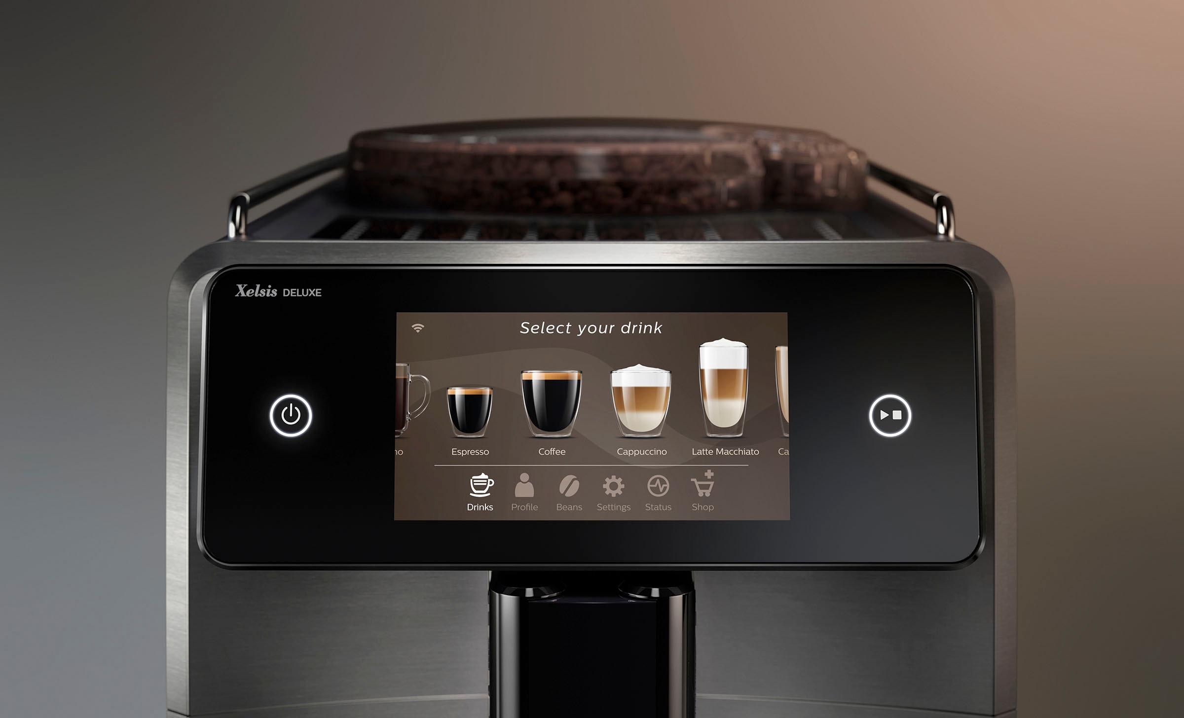 Saeco Kaffeevollautomat »SM8785/00 Saeco Xelsis Deluxe, 22 Kaffeespezialitäten« 8 Benutzerprofilen und 5" Touchscreen