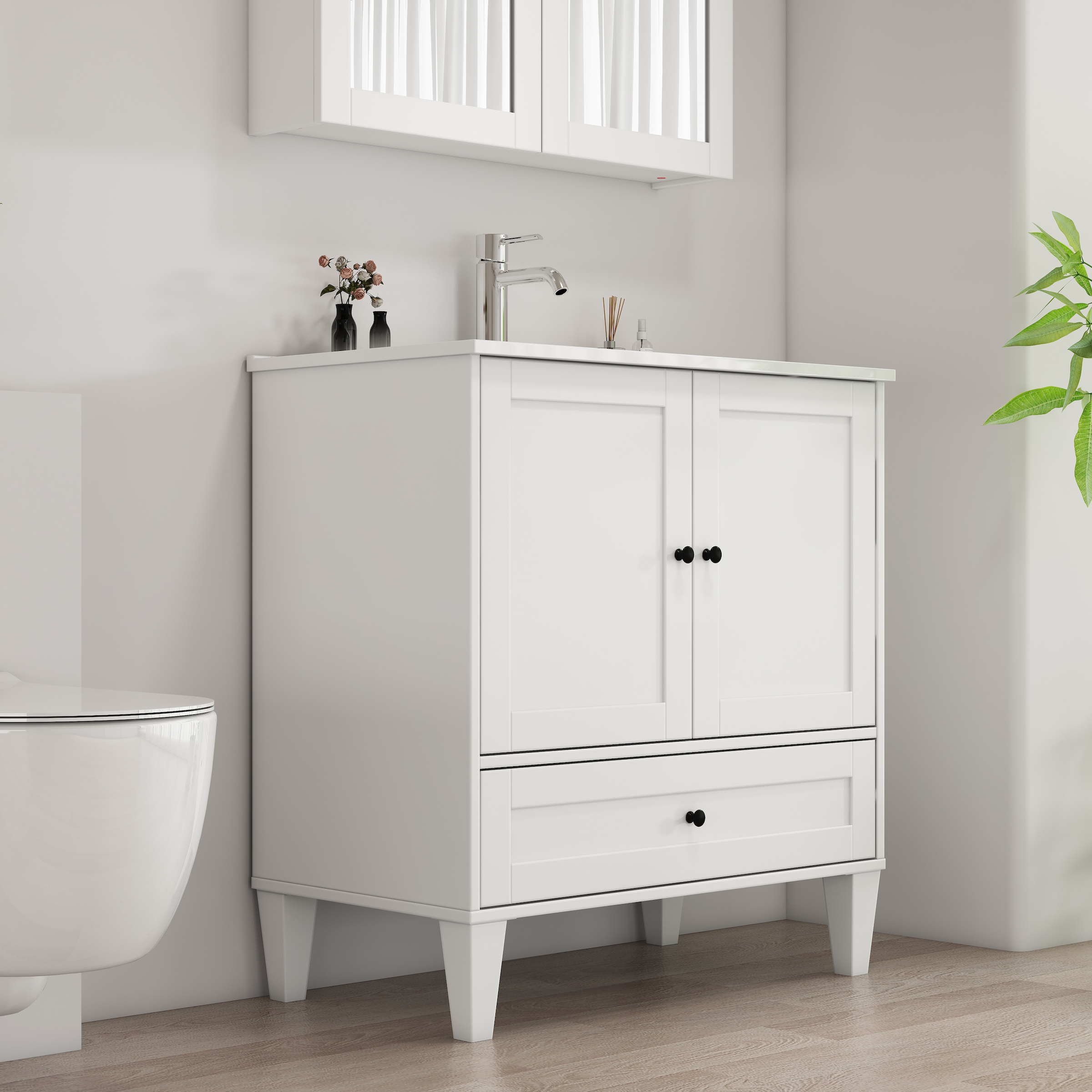 welltime Waschtisch »Amsterdam« Badmöbel inkl. Keramikwaschbecken, in versc günstig online kaufen