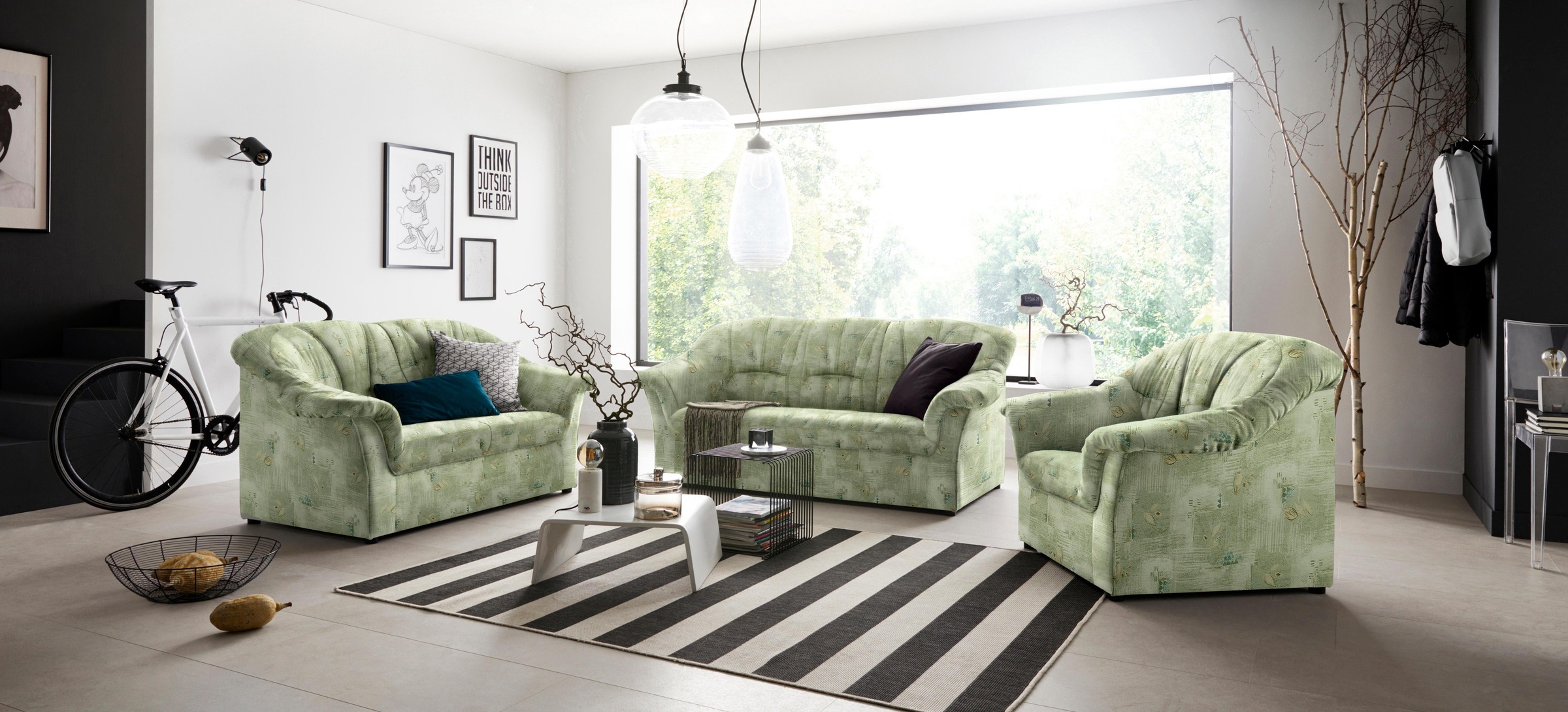 DOMO collection 2-Sitzer »Pegnitz für kleine Räume, Breite 155cm,« zeitlos, günstig online kaufen