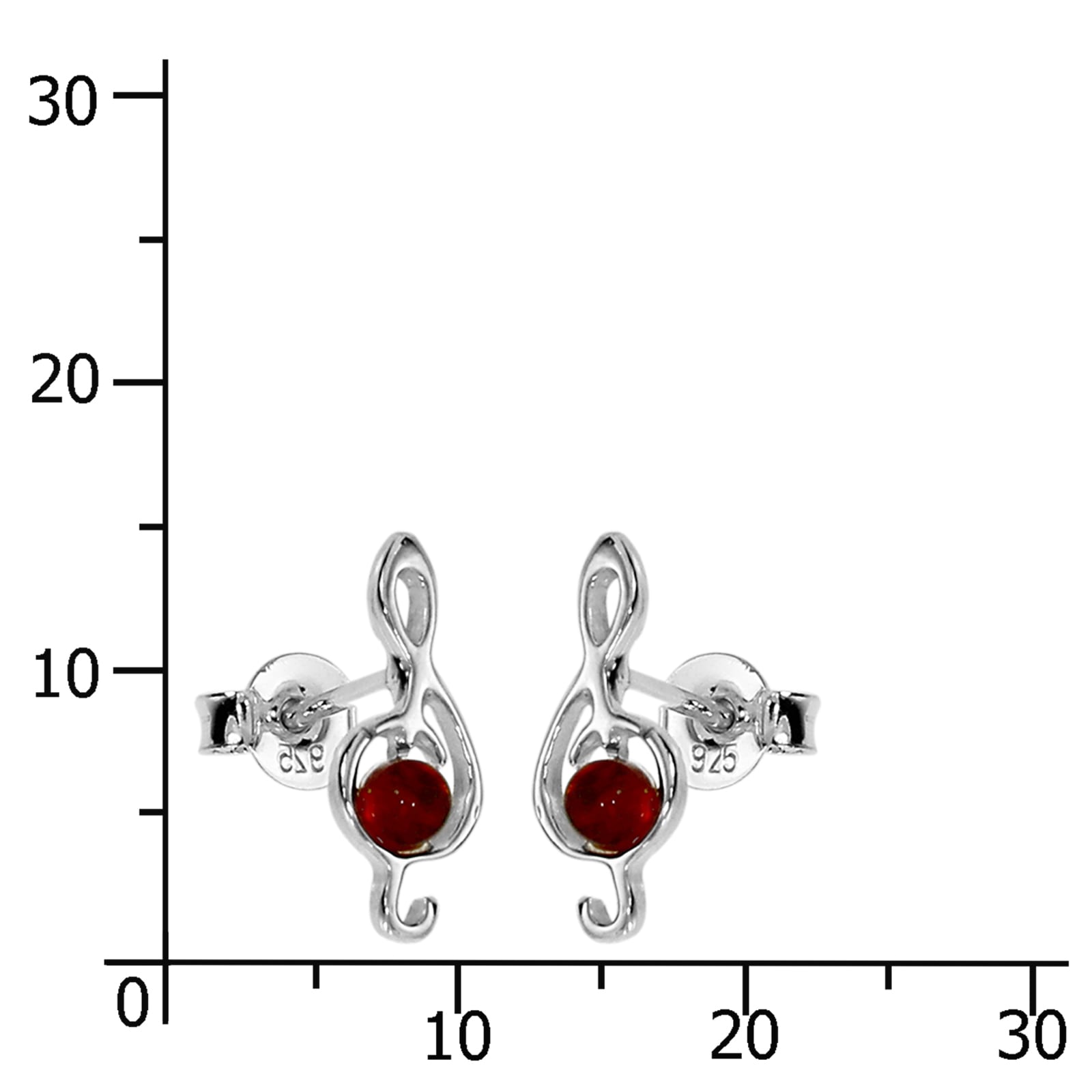 OSTSEE-SCHMUCK Paar Ohrstecker »Ostsee-Schmuck Ohrstecker Notenschlüssel«, (2 tlg.)