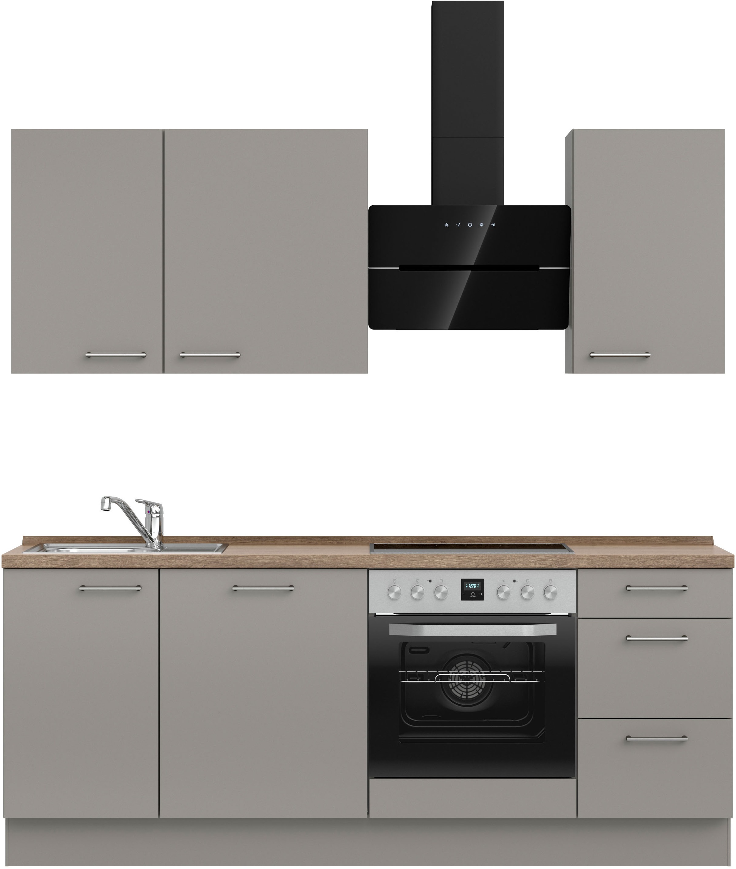 nobilia® Küchenzeile »"Laser II", Ausrichtung wählbar, Breite 210 cm« vormo günstig online kaufen