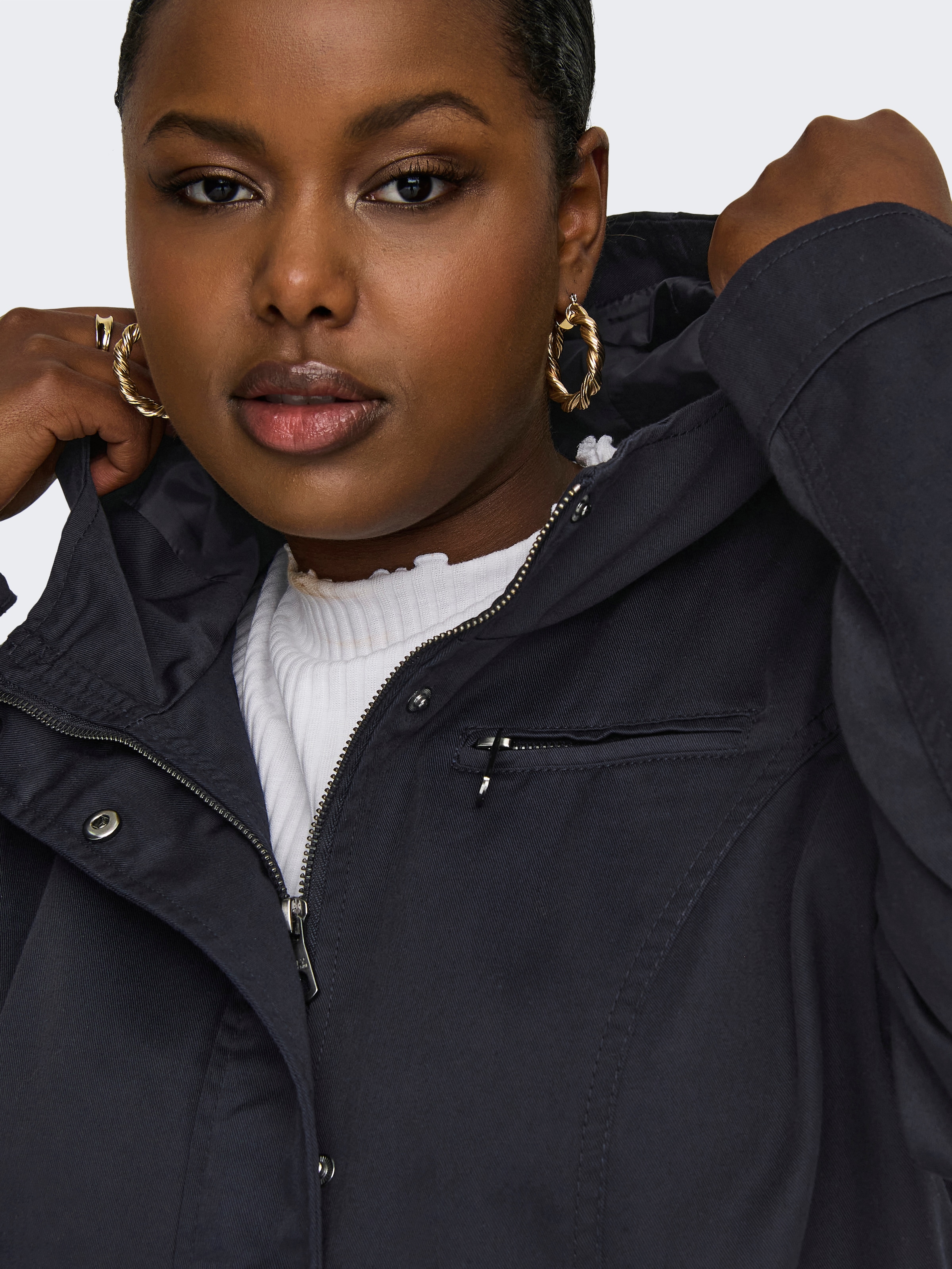 ONLY CARMAKOMA Parka »CARLORCA SPRING CANVAS PARKA OTW NOOS«, mit Kapuze