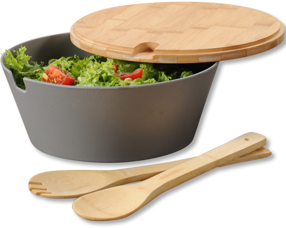 KESPER® Salatschüssel, aus Kunststoff, inkl. Deckel und Salatbesteck