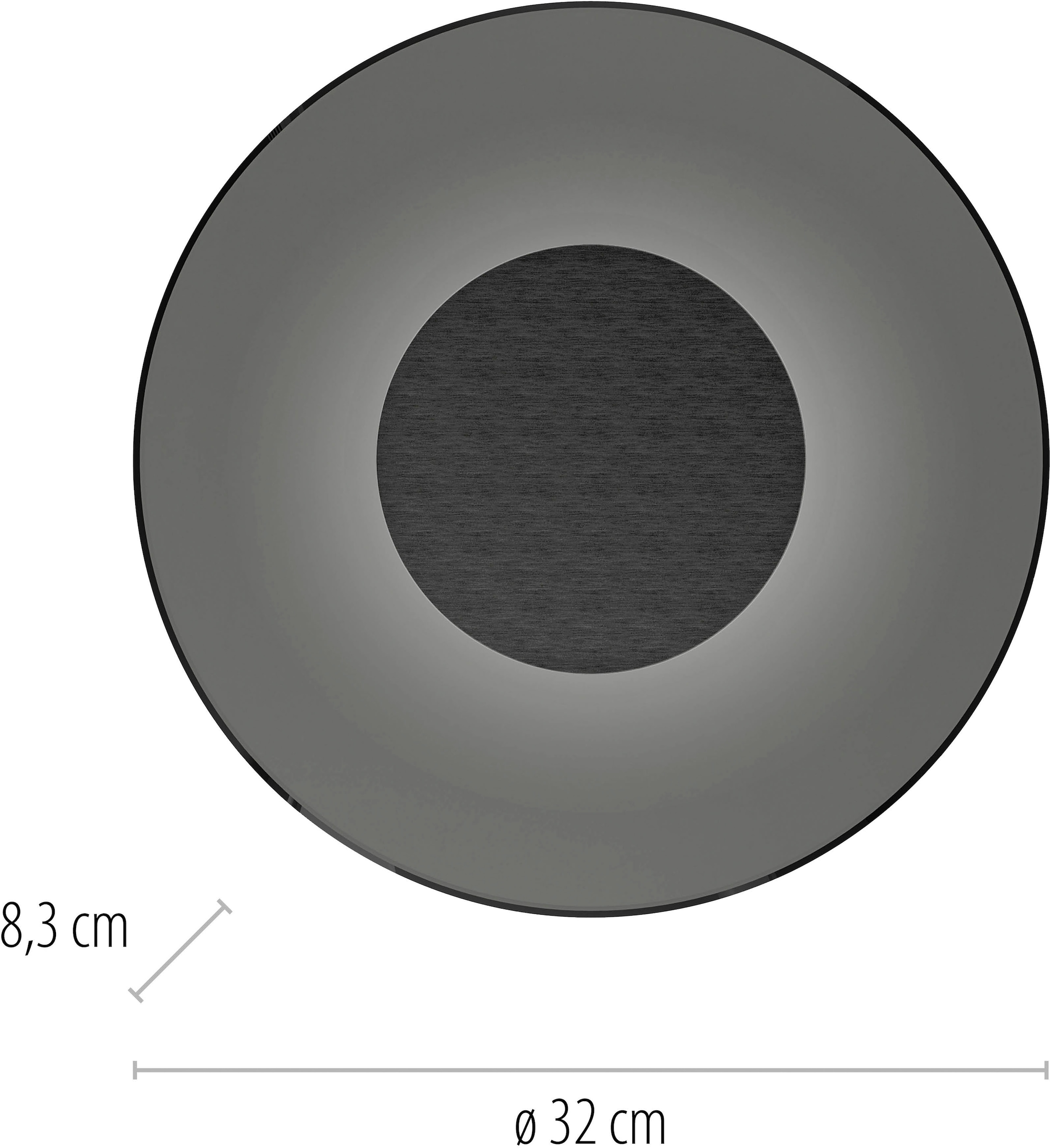 Neuhaus PURE LED Wandleuchte »PURE Moon« LED-Board 1 Stk. Warmweiß Dimmfähig über separaten Dimmer, Glas Rauchfarben