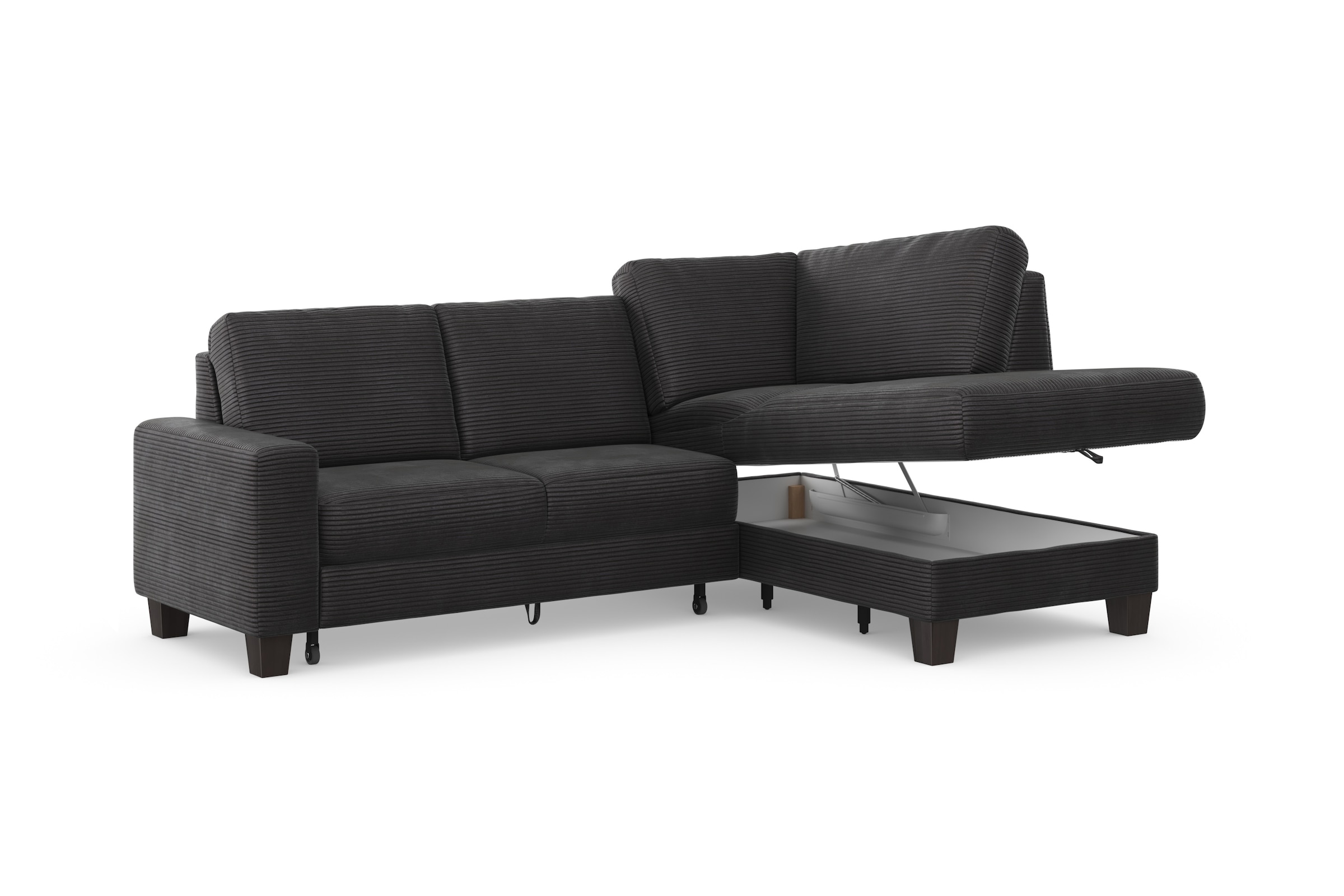 Home affaire Ecksofa »Summer L-Form«, mit Ottomane, mit oder ohne Bettfunktion und Bettkasten, Cord-Bezug