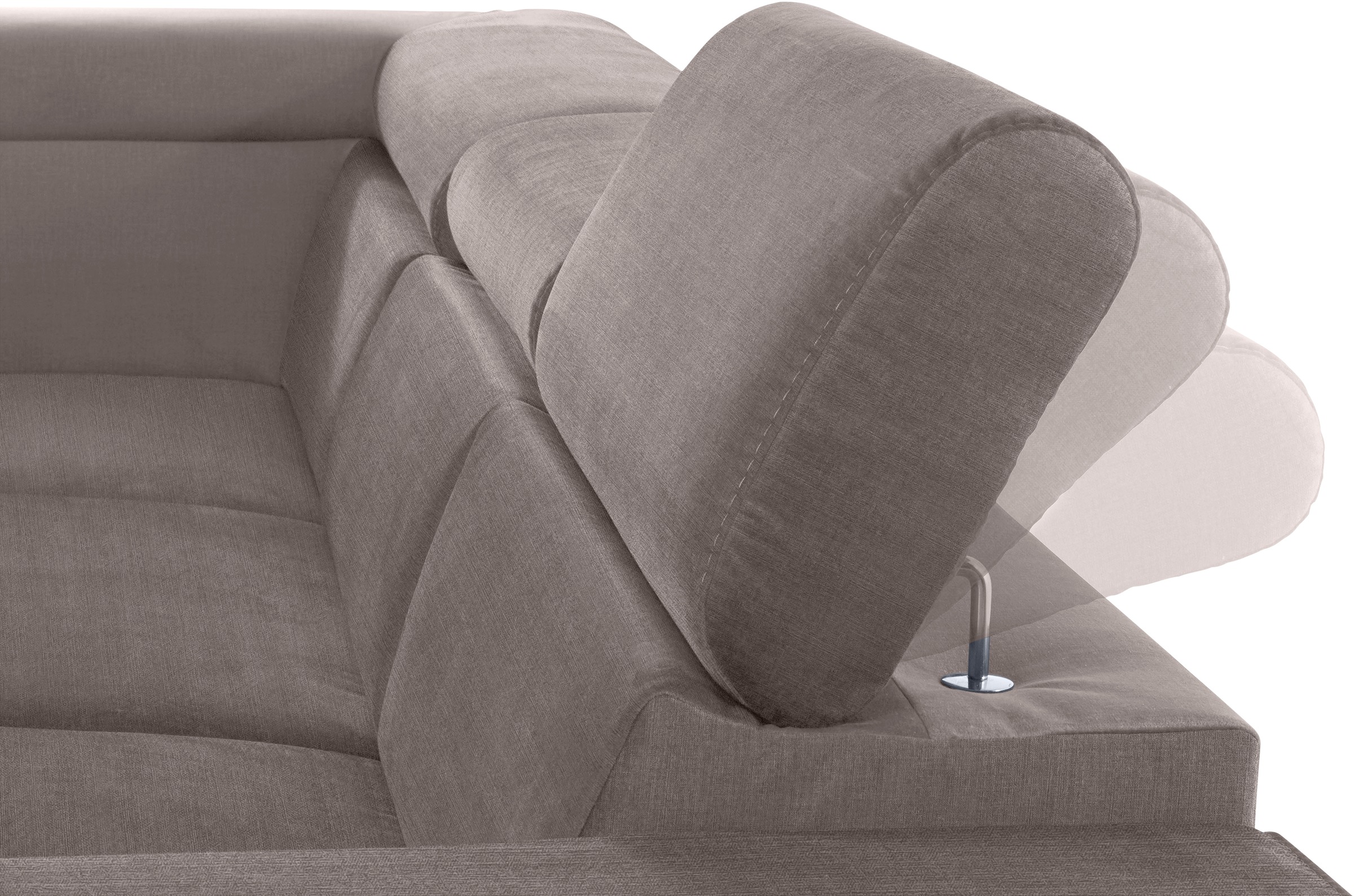 COTTA Ecksofa »Morven L-Form mit Kopfteilverstellung«, wahlweise mit Bettfunktion, Bettkasten & Wireless-Charger