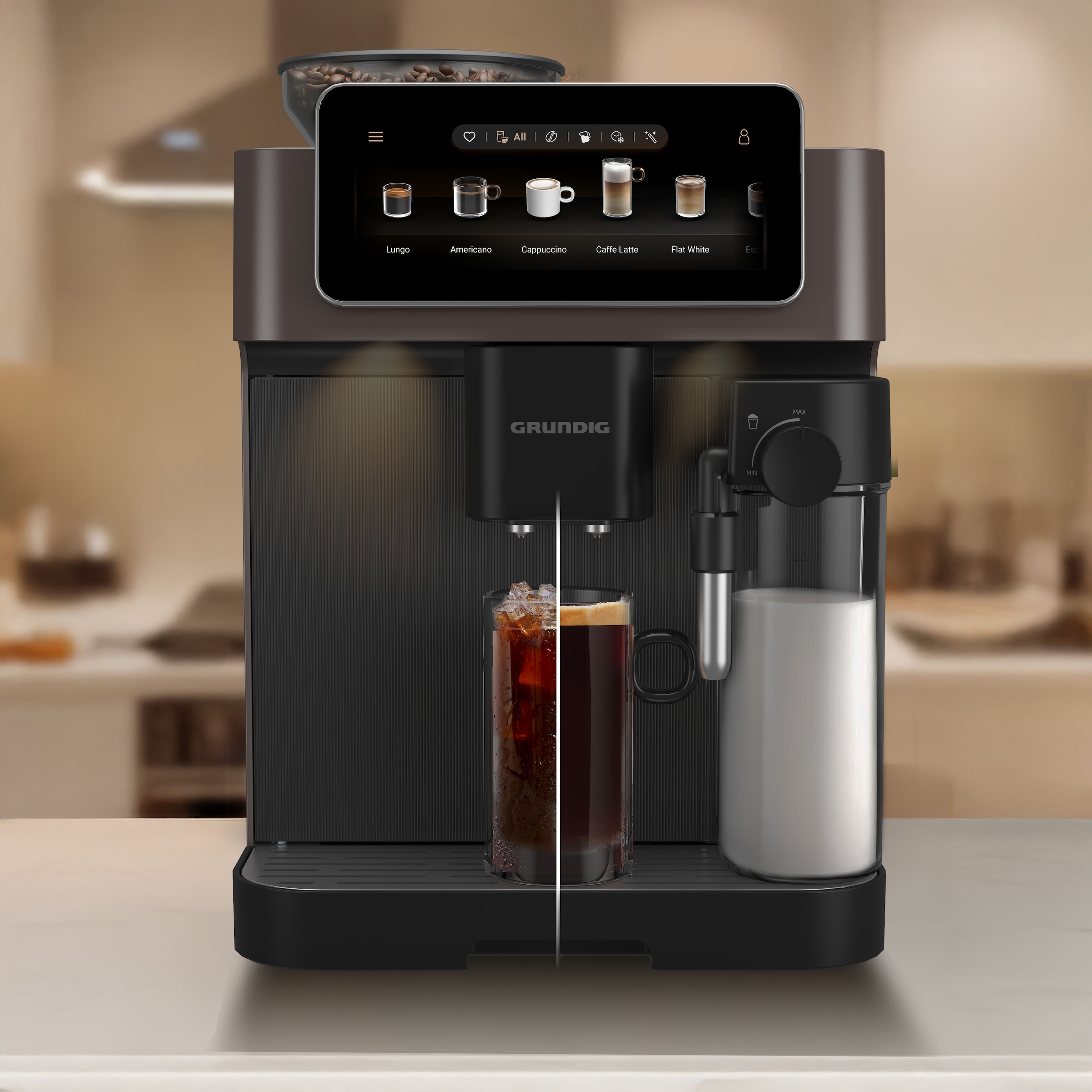 Grundig Kaffeevollautomat »KVA 9230« Premium Kaffeevollautomat mit App, 50+ Getränke & CreamyPro™