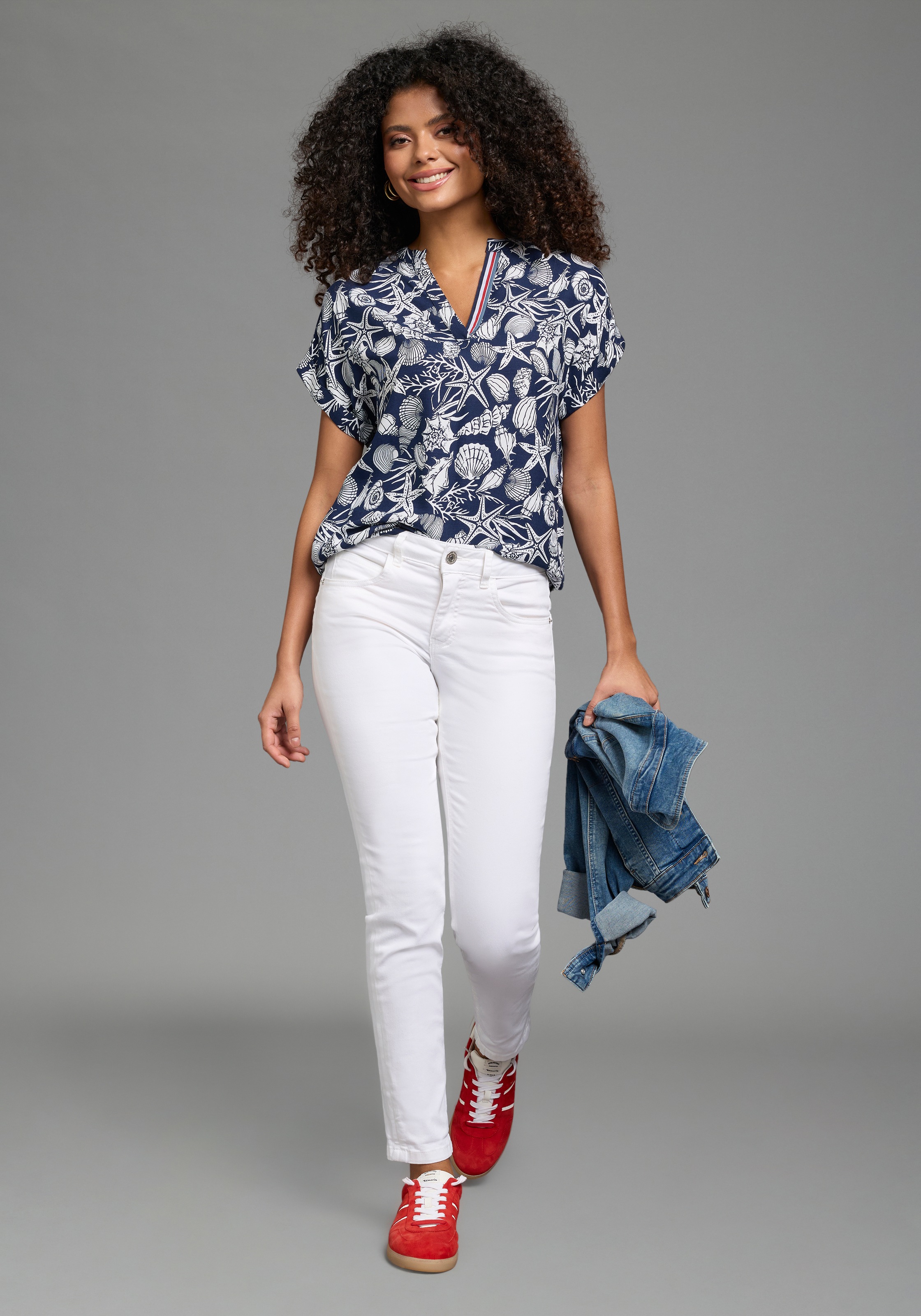 Laura Scott Druckbluse Packung, 2er-Pack,  bedruckte Bluse, aus Viskose, feminin im Stil