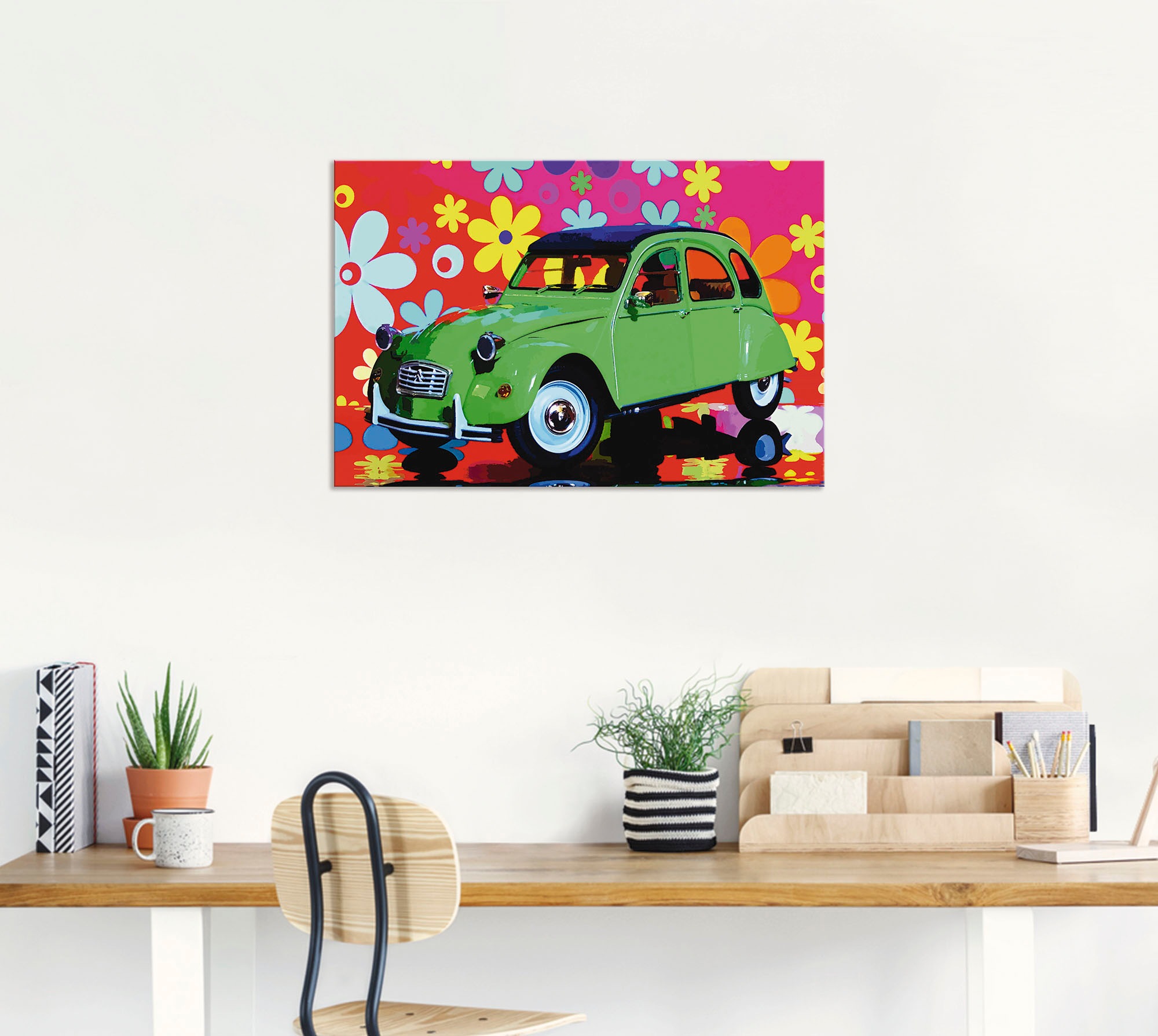 Artland Wandbild »CitroÃ«n 2CV grün«, Auto, (1 St.), als Alubild, Outdoorbild, Leinwandbild, Poster in verschied. Größen