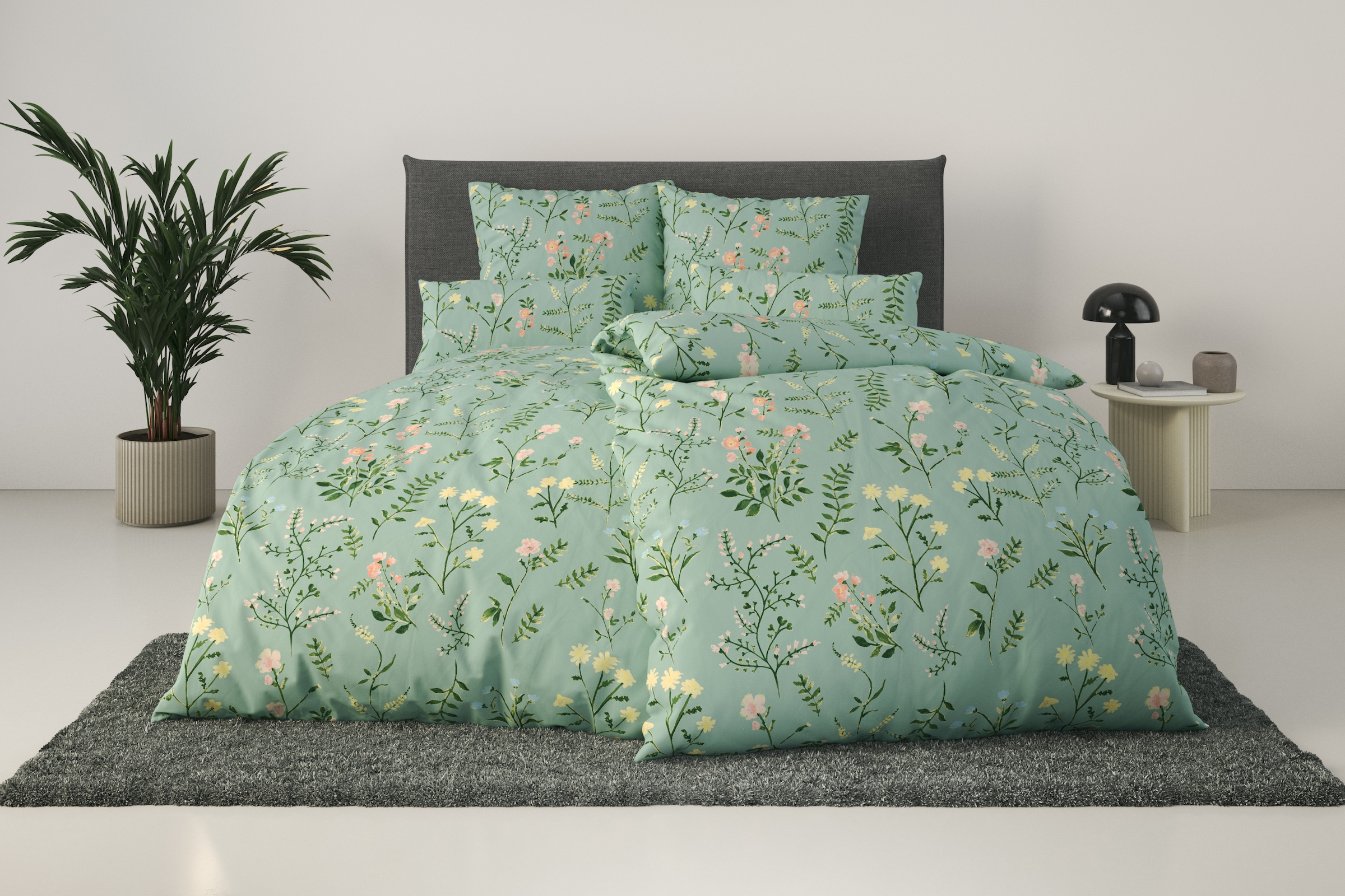 OTTO home Bettwäsche »Claara« 2 Stk. tlg. mit Blumen Design, skandinavisch, romantische Bettwäsche