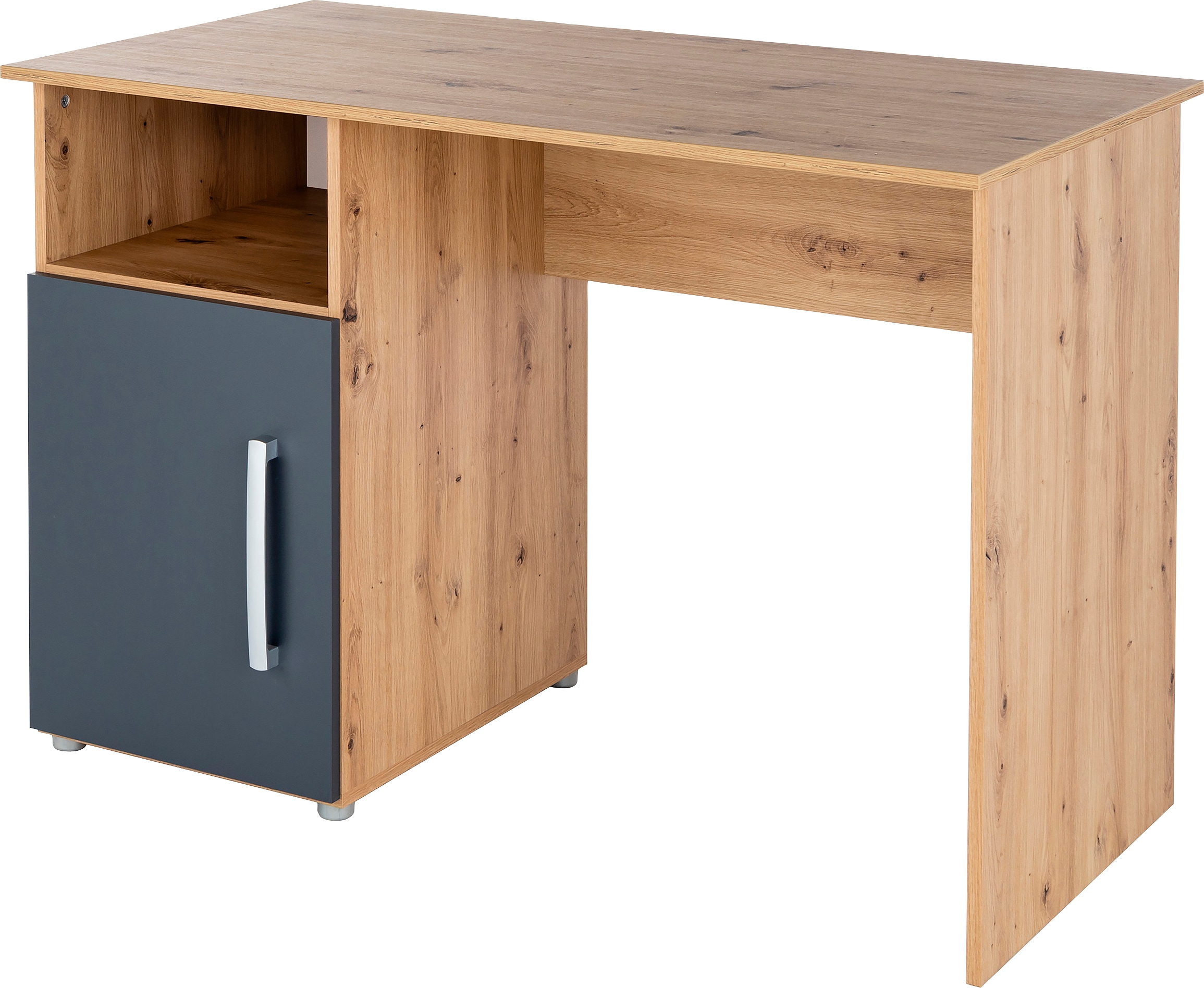arthur berndt Jugendzimmer-Set »Alessio«, (Set, 5 tlg., Bett, Kleiderschrank, Schreibtisch, Standregal und TV-Lowboard.), mit Melamin-Oberfläche