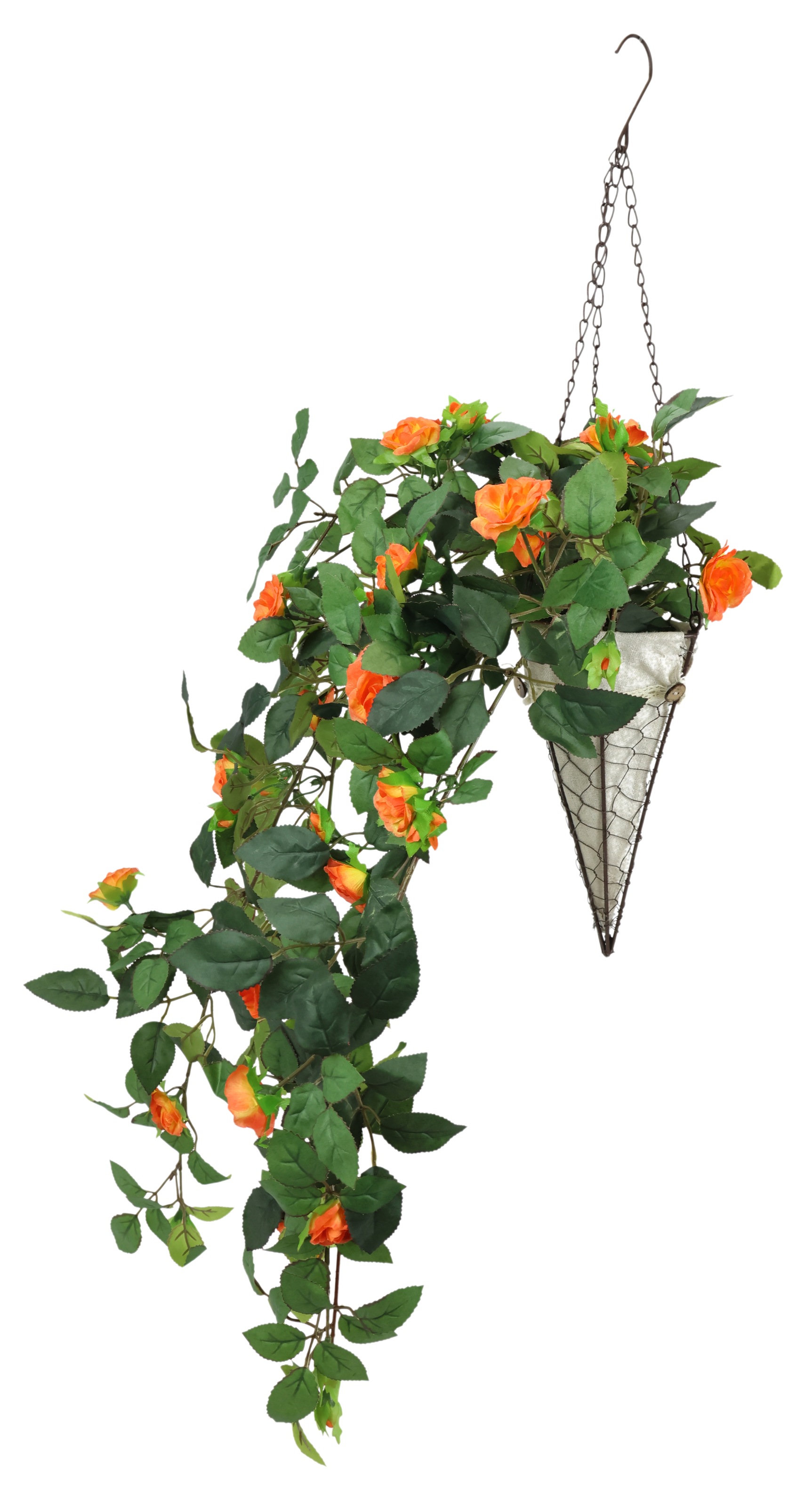 I.GE.A. Kunstpflanze »Künstlicher Rosenbusch im Korb«, Rosen Deko Kunstblumen Seidenblumen Blumen Blumengirlande Rosenranke