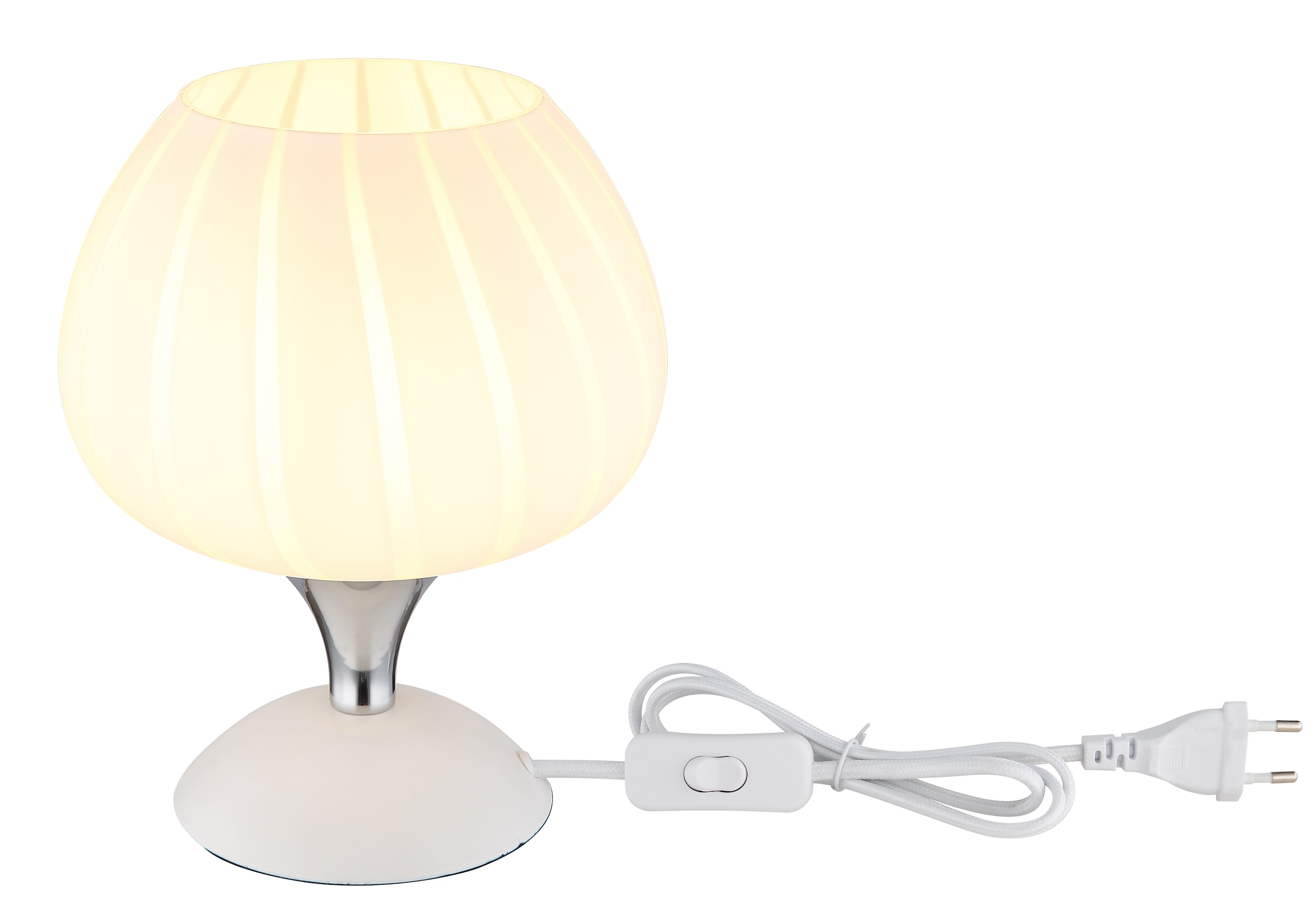 GLOBO LIGHTING Tischleuchte »MAXY« E27 1 Stk. Tischlampe Glas opal Dekorillen ø: 150mm, H: 205mm
