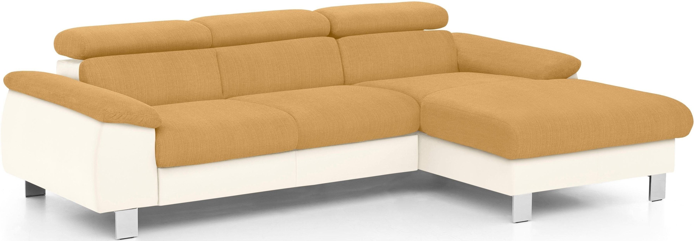 COTTA Polstergarnitur »Komaris L-Form«, (Set), Set bestehend aus: Ecksofa mit Kopfteilverstellung & Hocker