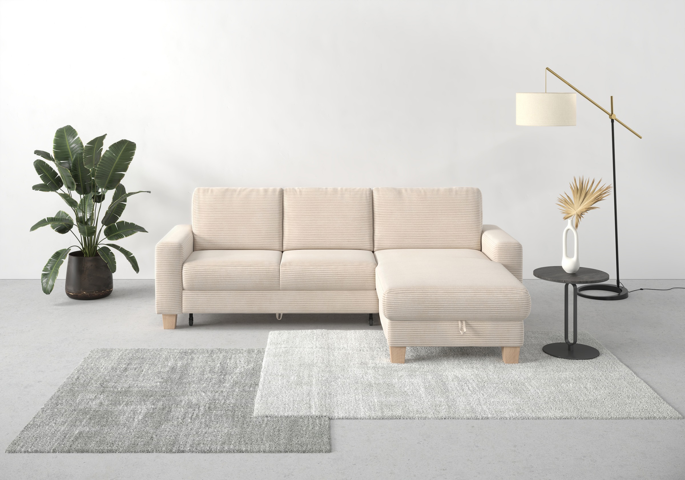 Home affaire Ecksofa »Summer L-Form«, mit Recamiere, mit oder ohne Bettfunk günstig online kaufen