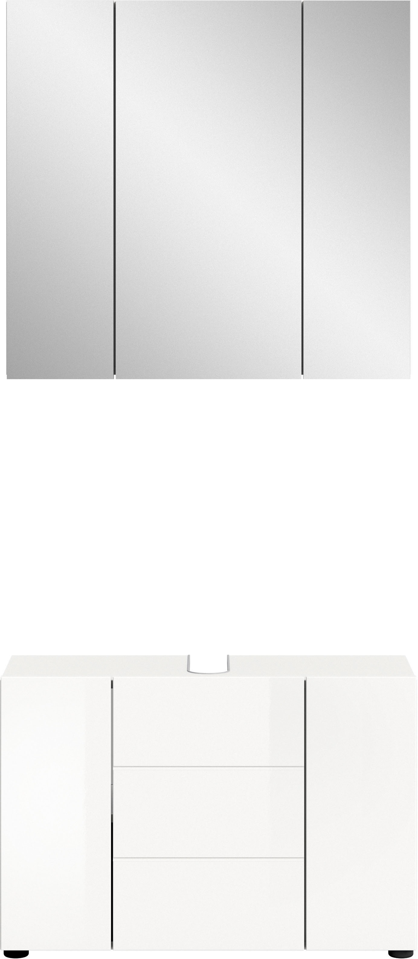 welltime Badmöbel-Set »BIEL, TOPSELLER!, 2 teilig, hochwertige MDF Front, R günstig online kaufen