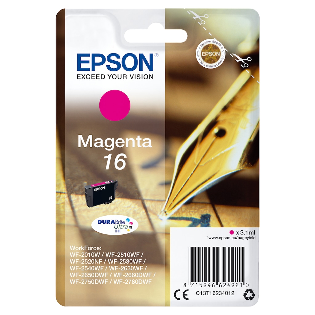 Epson Tintenpatrone »Epson Pen and crossword Singlepack Magenta 16 DURABrite Ultra Ink«