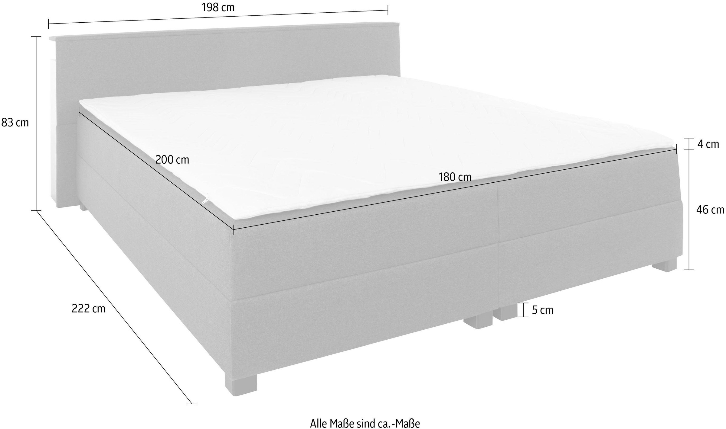 11. Bild von Breckle Northeim Boxspringbett, mit ausziehbarem Regal, Topper und Bettkasten