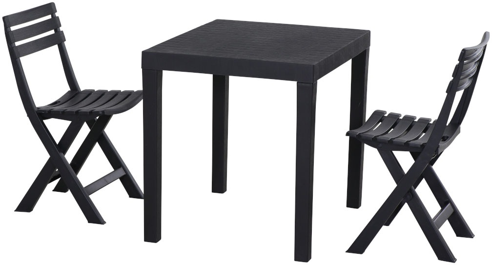 Progarden Balkonset »Club« Set, 3 tlg. anthrazit 3-teilig