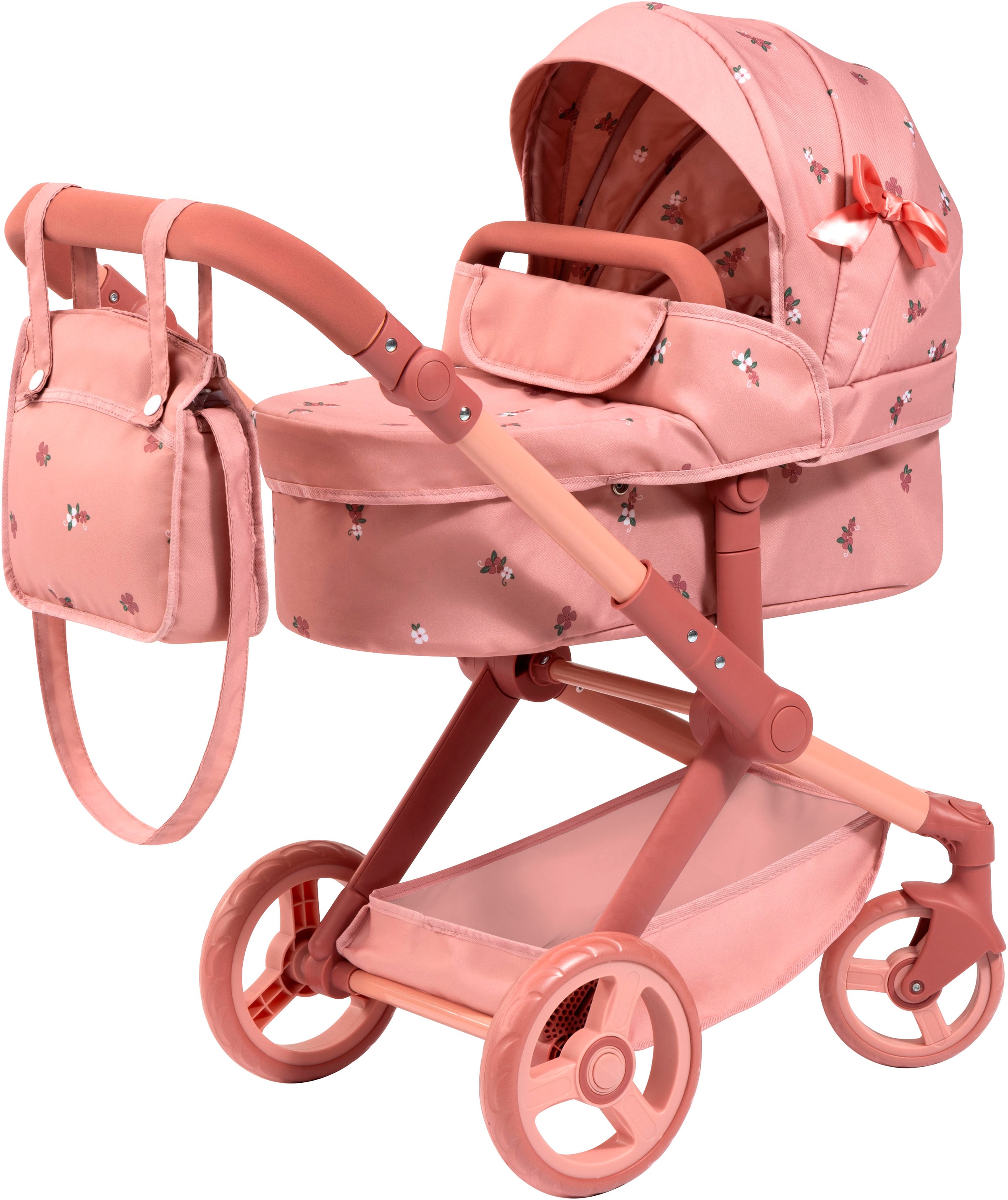 BAYER Kombi-Puppenwagen »Xeo« Blumen altrosa