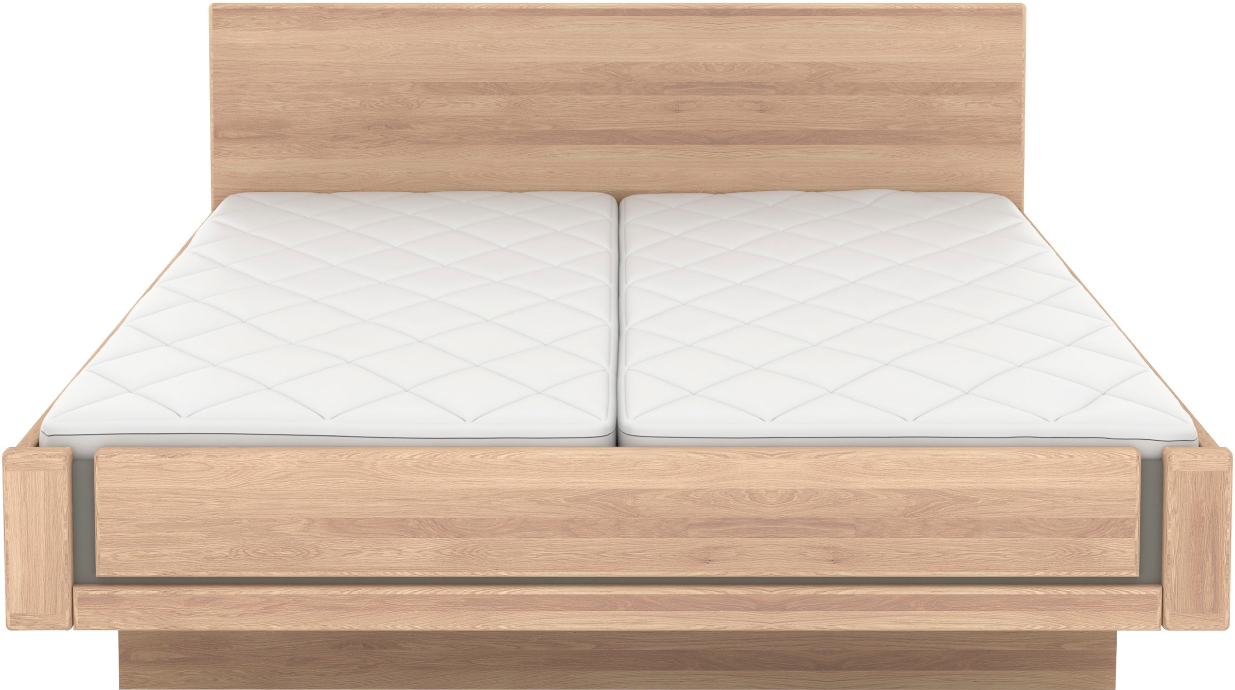 Musterring Holzbett »Sorrent, Bettgestell, Bettrahmen, teilmassiv Eiche«, (MADE IN GERMANY), Eiche teilmassiv, Liegehöhenverstellung, in schwebender Optik