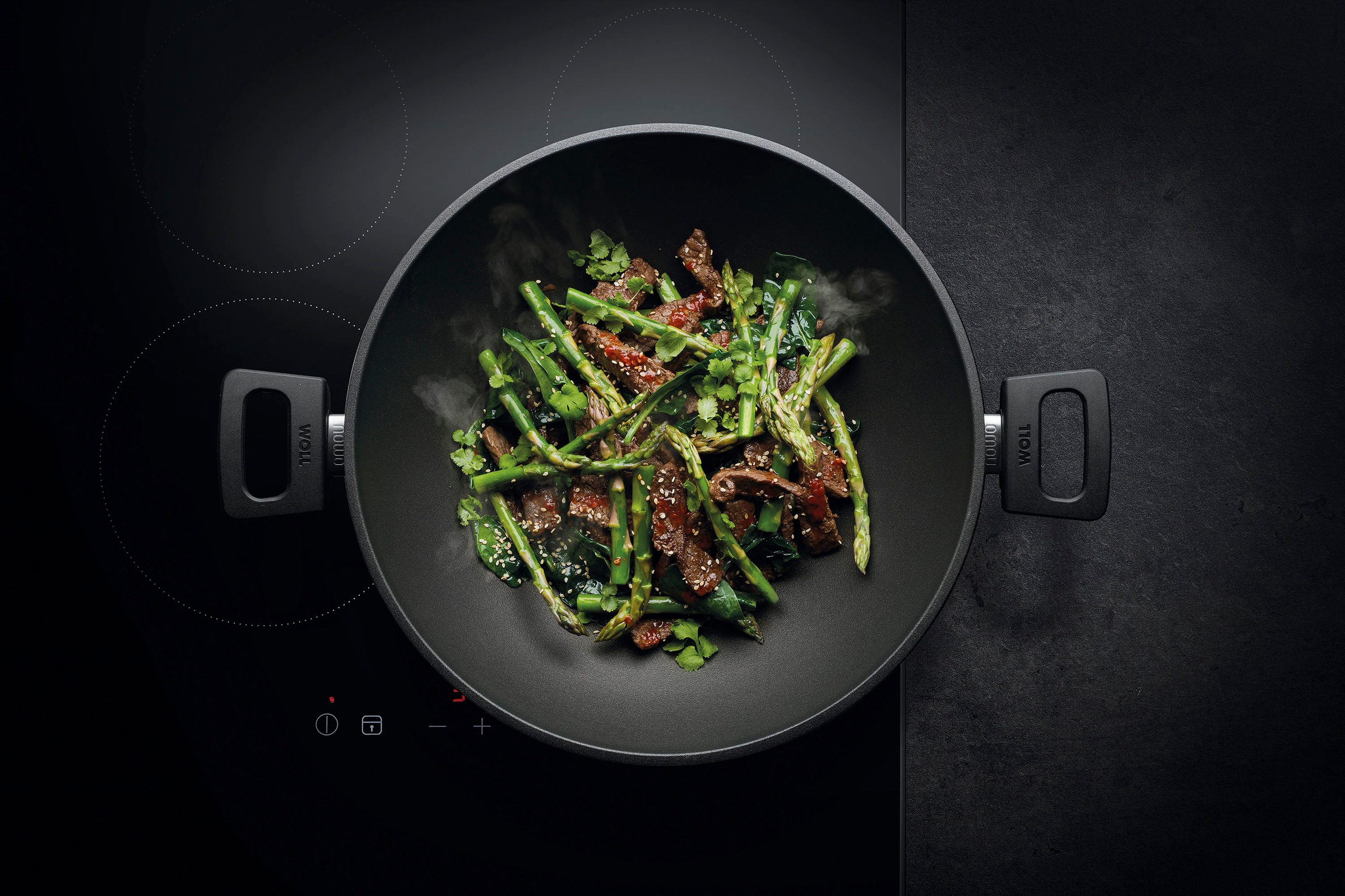 WOLL MADE IN GERMANY Wok »Nowo«, Aluminiumguss, (1 tlg.), von Hand gegossen, Ø 32 cm, Induktion, Made in Germany